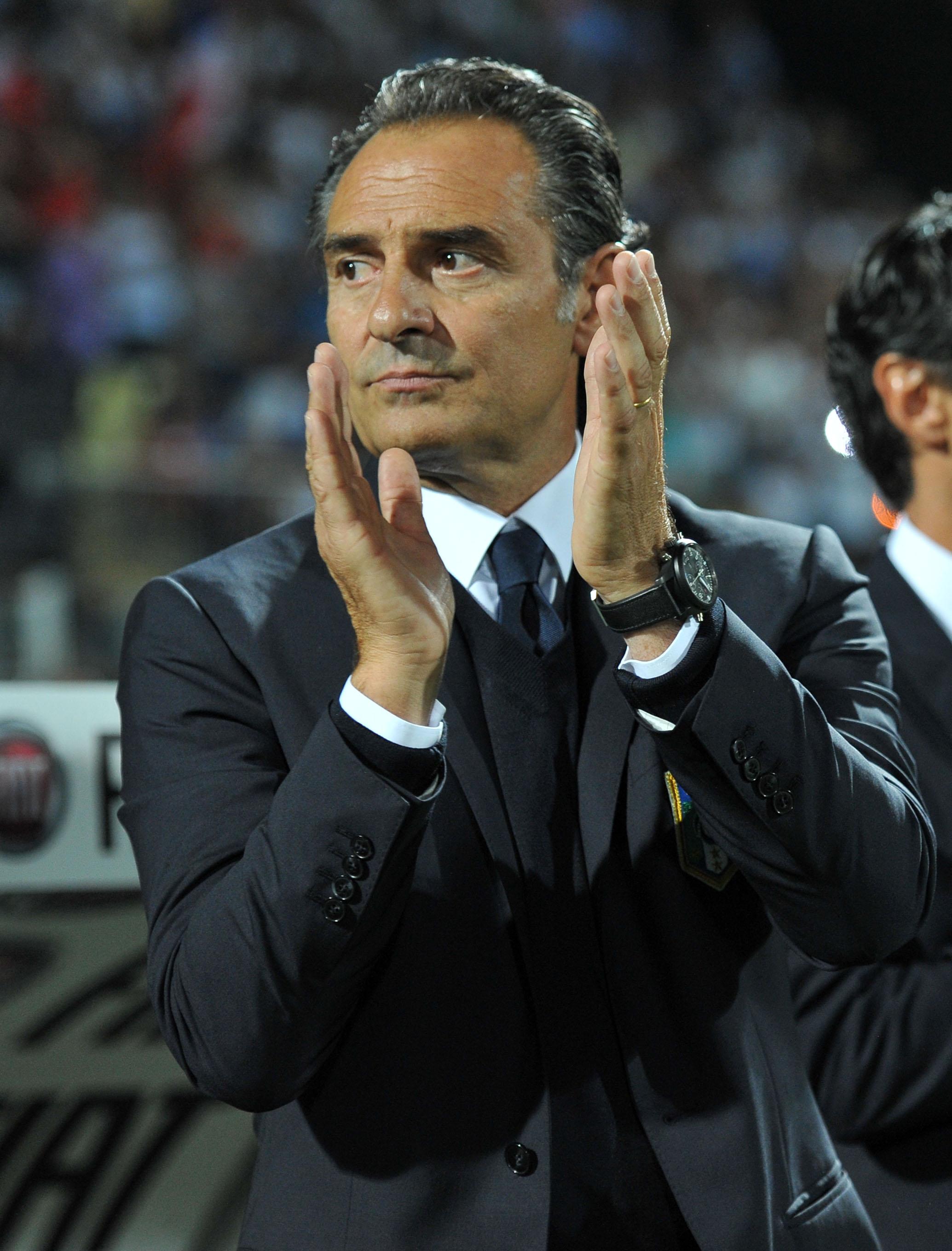 MODENA, ITALY - SEPTEMBER 11: Cesare Prandelli during the FIFA 2014 World Cup qualifier match between Italy and Malta on September 11, 2012 in Modena, Italy. (Photo by FIGC/FIGC) *** Local Caption *** Cesare Prandelli