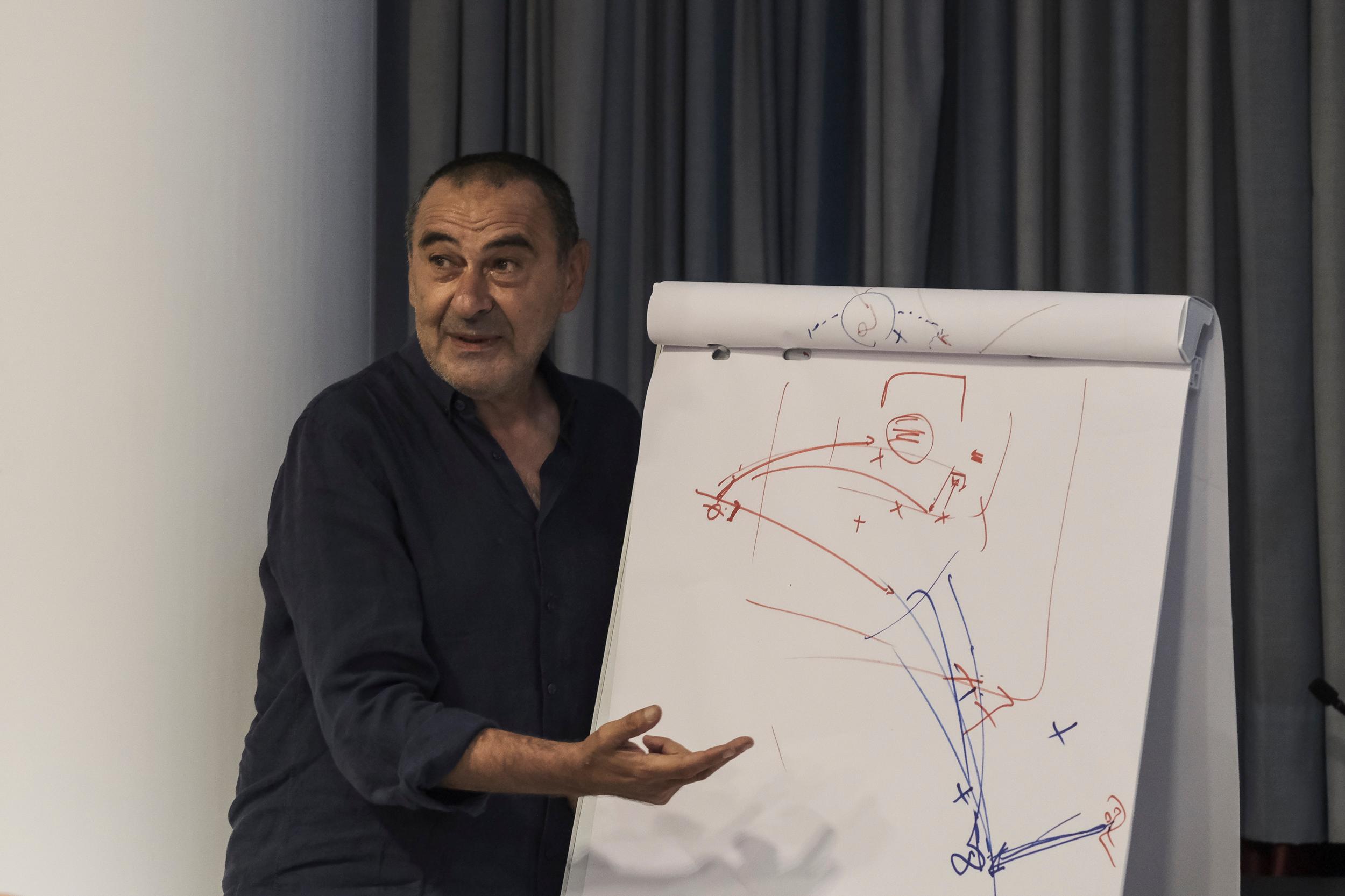 Maurizio Sarri, lezione al Master UEFA Pro