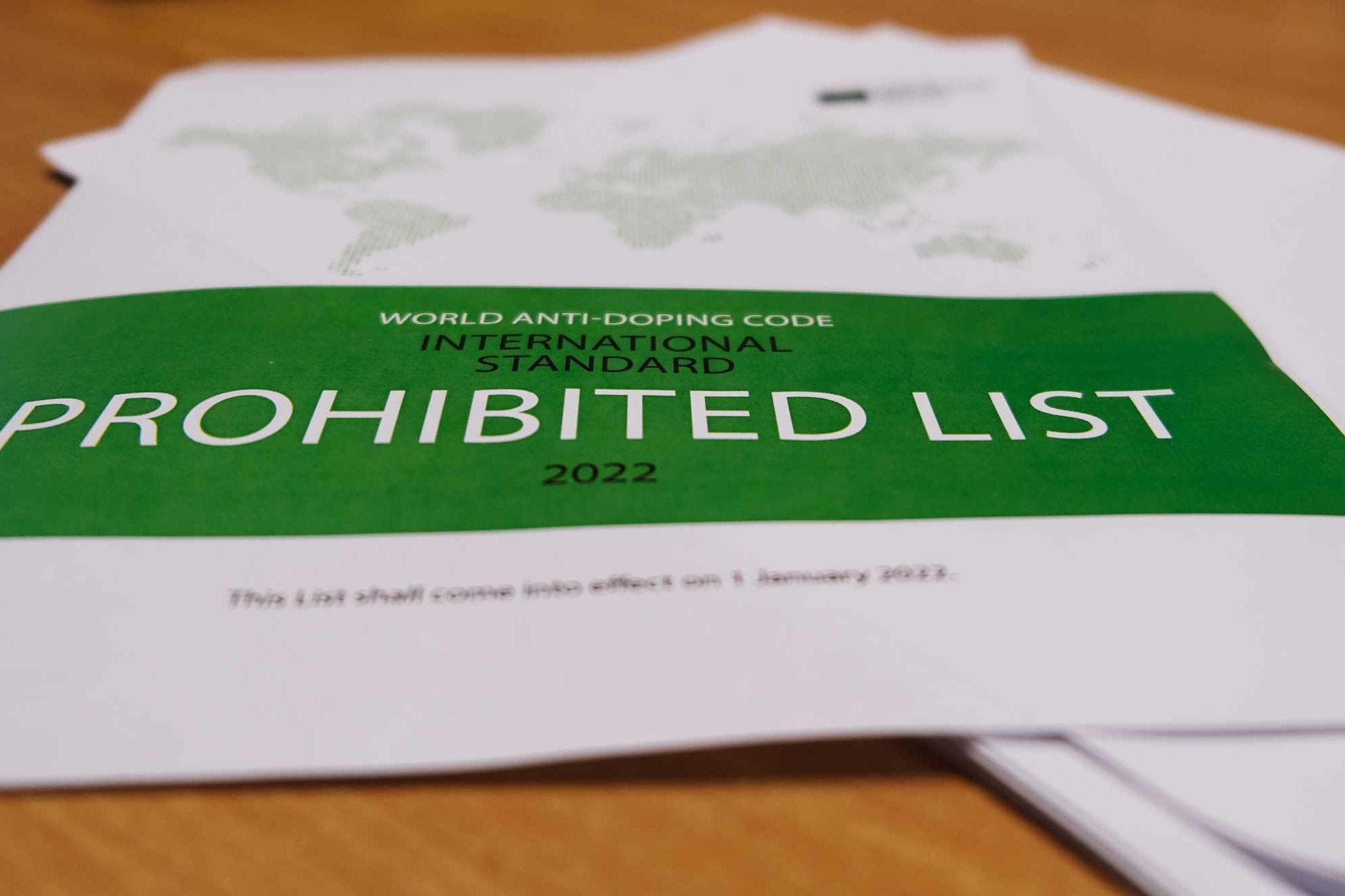 Pubblicata dalla Wada la lista delle sostanze vietate che entrerà in vigore dal 1° gennaio 2022