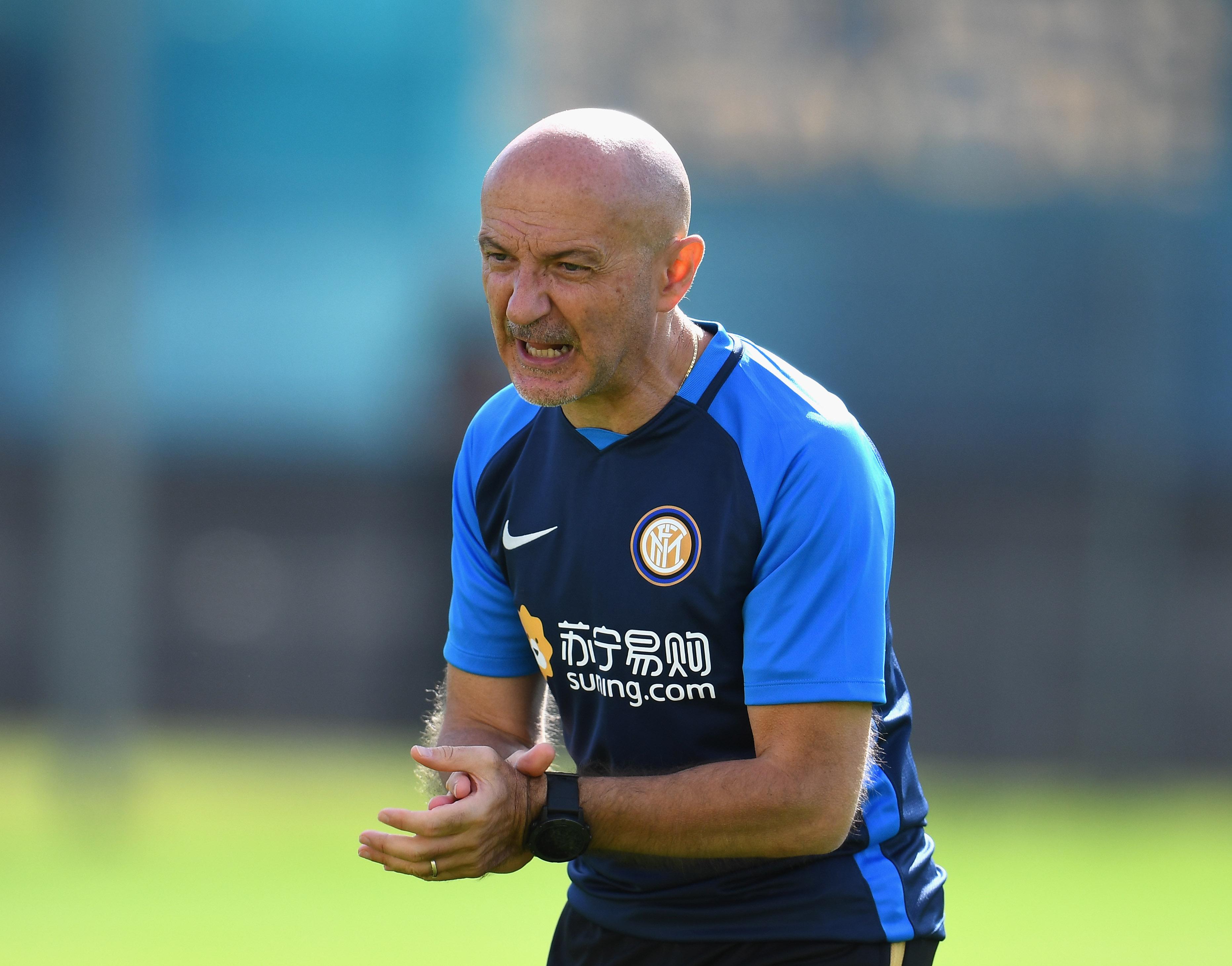 LUGANO, SWITZERLAND - JULY 08: Fitness coach FC Internazionale Antonio Pintus reacts during a training session on July 8, 2019 in Lugano, Switzerland. (Photo by Claudio Villa - Inter/FC Internazionale via Getty Images)
