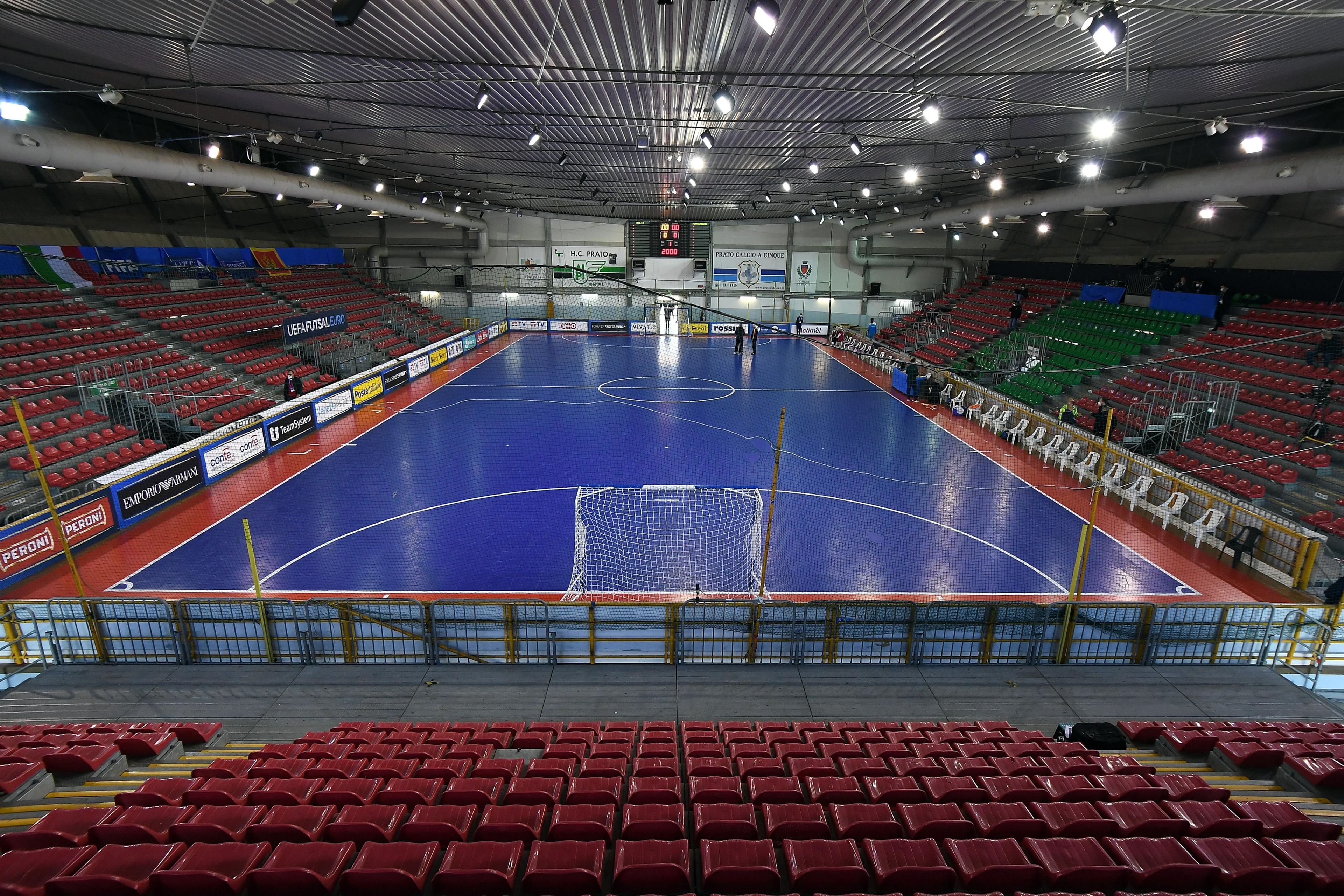 PRATO, ITALY - APRIL 13: A general view ahead of the UEFA Futsal EURO 2022 Qualifier between Italy and Montenegro at Estraforum on April 13, 2021 in Prato, Italy. (Photo by Alessandro Sabattini/Getty Images)