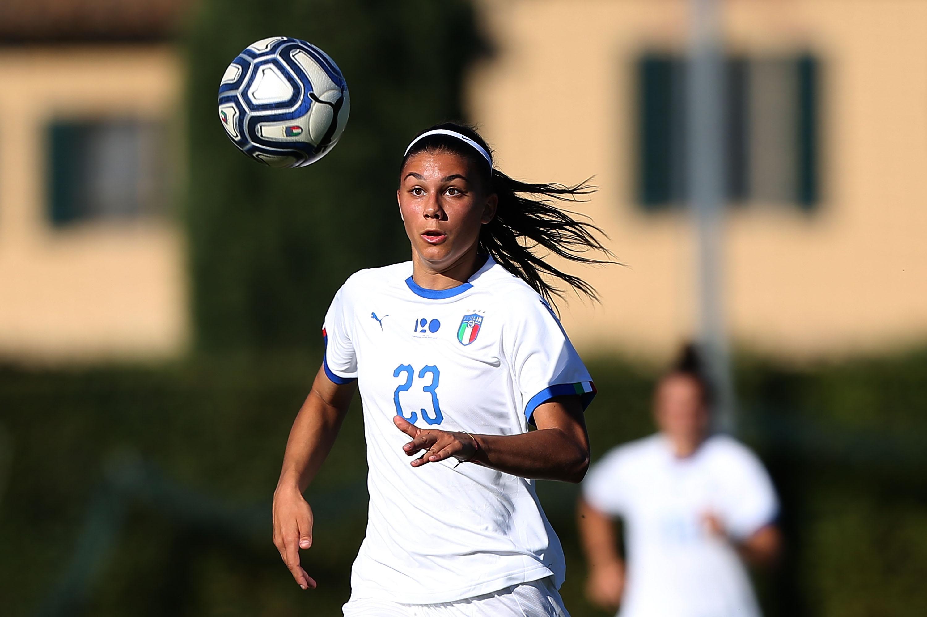 FLORENCE, ITALY - OCTOBER 03: Agnese Bonfantini of Italy Women U23 in action during the match between Italy Women and Italy U23 Women at Centro Tecnico Federale di Coverciano on October 3, 2018 in Florence, Italy. (Photo by Gabriele Maltinti/Getty Images)