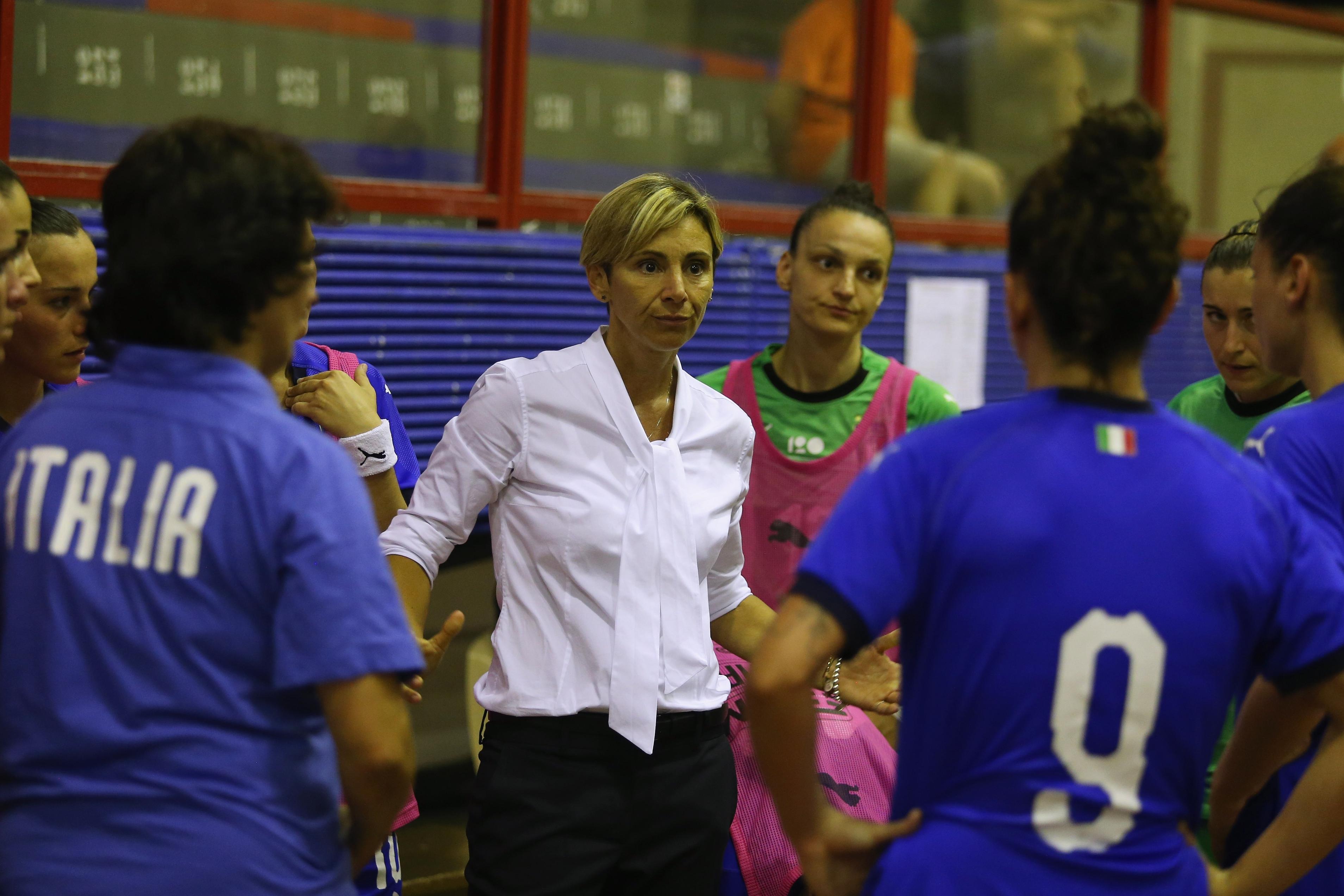 LATINA, ITALY - JUNE 20:  Italy team assistant coach Francesca Salvatore attends the Women Futsal international friendly between Italy and Ukraine on June 20, 2018 in Latina, Italy.  (Photo by Paolo Bruno/Getty Images)