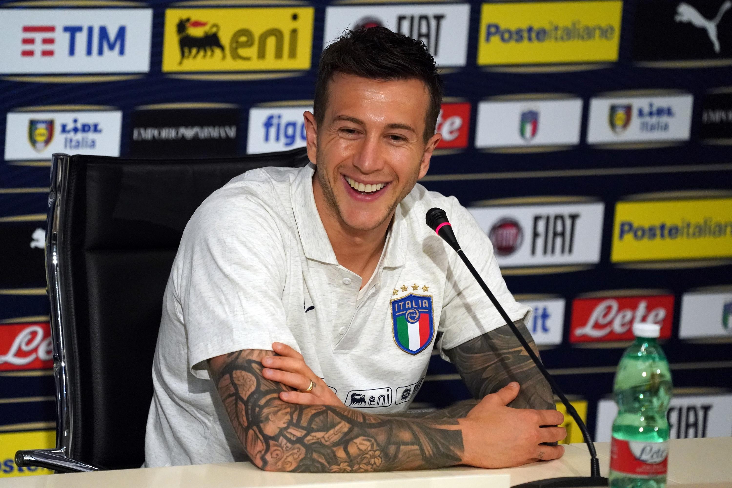 FLORENCE, ITALY - JUNE 02:  Federico Bernardeschi of Italy speaks with the media during a Italy press conference at Centro Tecnico Federale di Coverciano on June 2, 2019 in Florence, Italy.  (Photo by Claudio Villa/Getty Images)