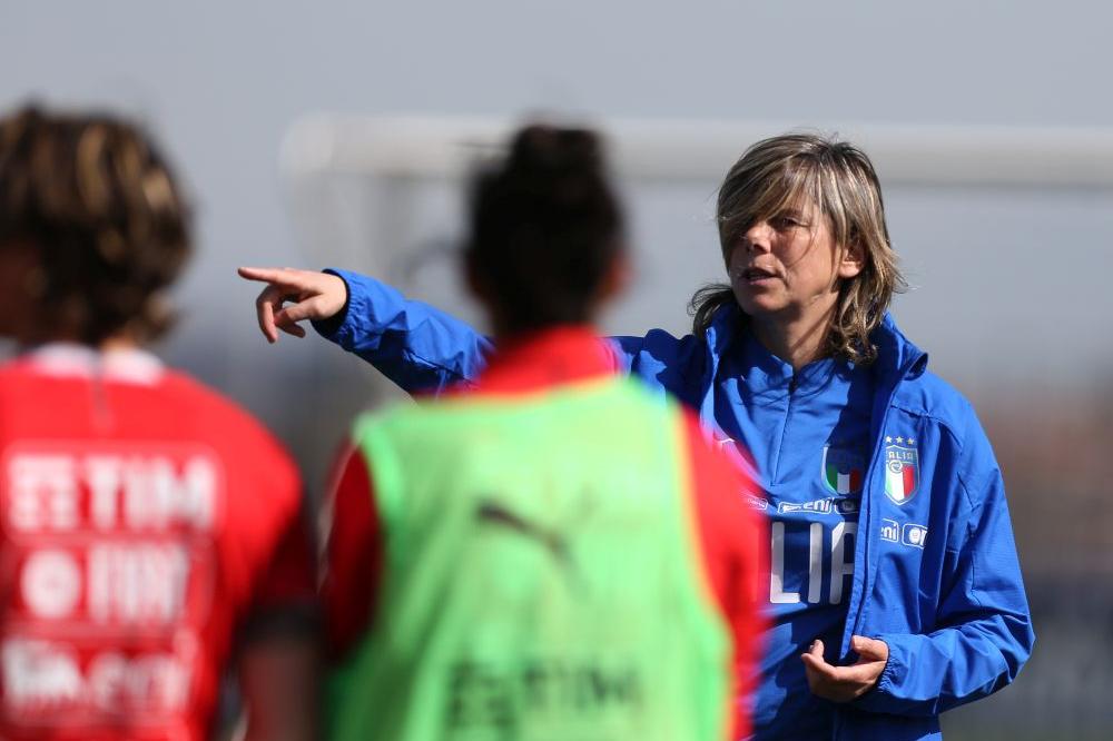 ROME, ITALY - APRIL 03:  Italy women head coach Milena Bertolini attends the Italy women training and portrait session on April 3, 2018 in Rome, Italy.  (Photo by Paolo Bruno/Getty Images)