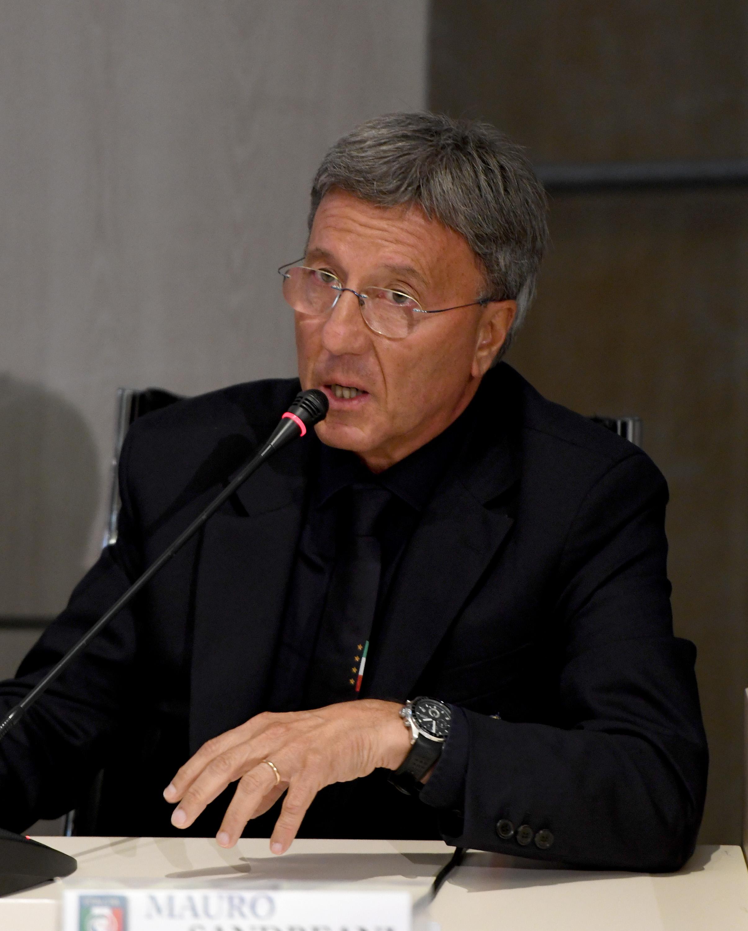 FLORENCE, ITALY - AUGUST 30: Mauro Sandreani speaks with the media during the Club Italia project presentation press conference at Coverciano on August 30, 2016 in Florence, Italy. (Photo by Claudio Villa/Getty Images)