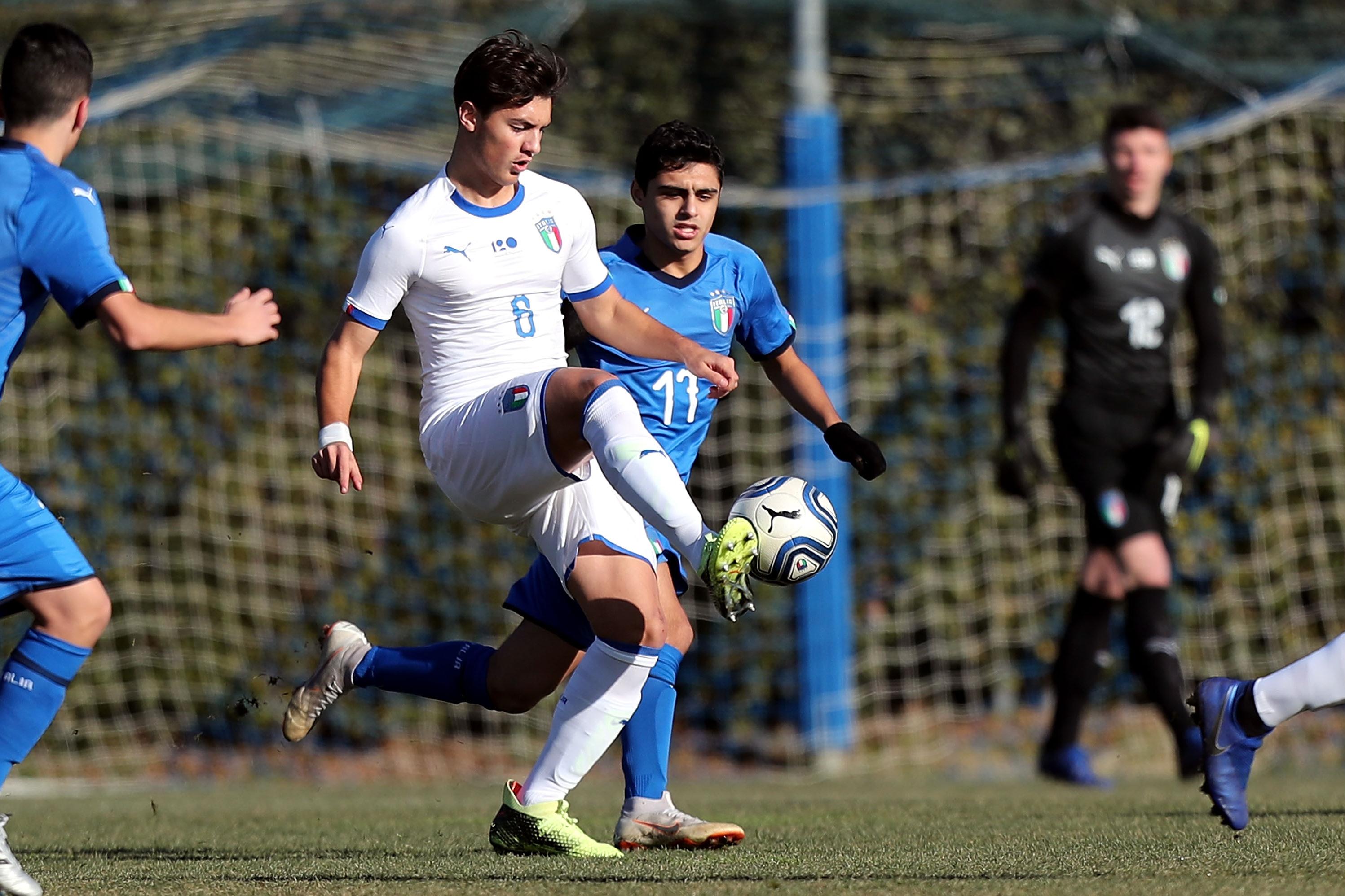 during the friendly match between Italy U16 v Selezione B at Centro Tecnico Federale di Coverciano on January 10, 2019 in Florence, Italy.