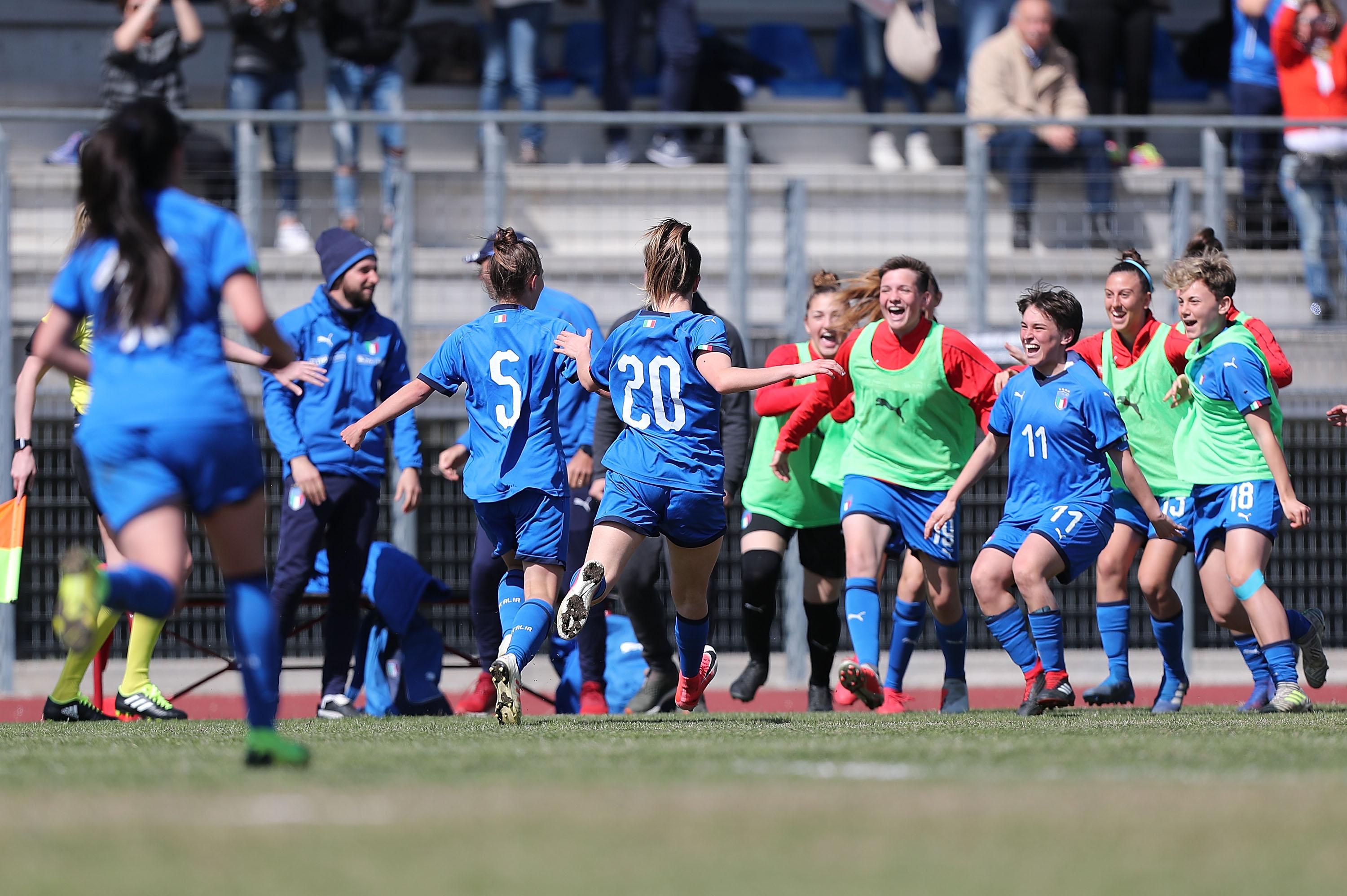 during the UEFA Elite Round match between Italy Women U17 and Iceland Women U17 on March 21, 2019 in San Giuliano Terme, Italy.