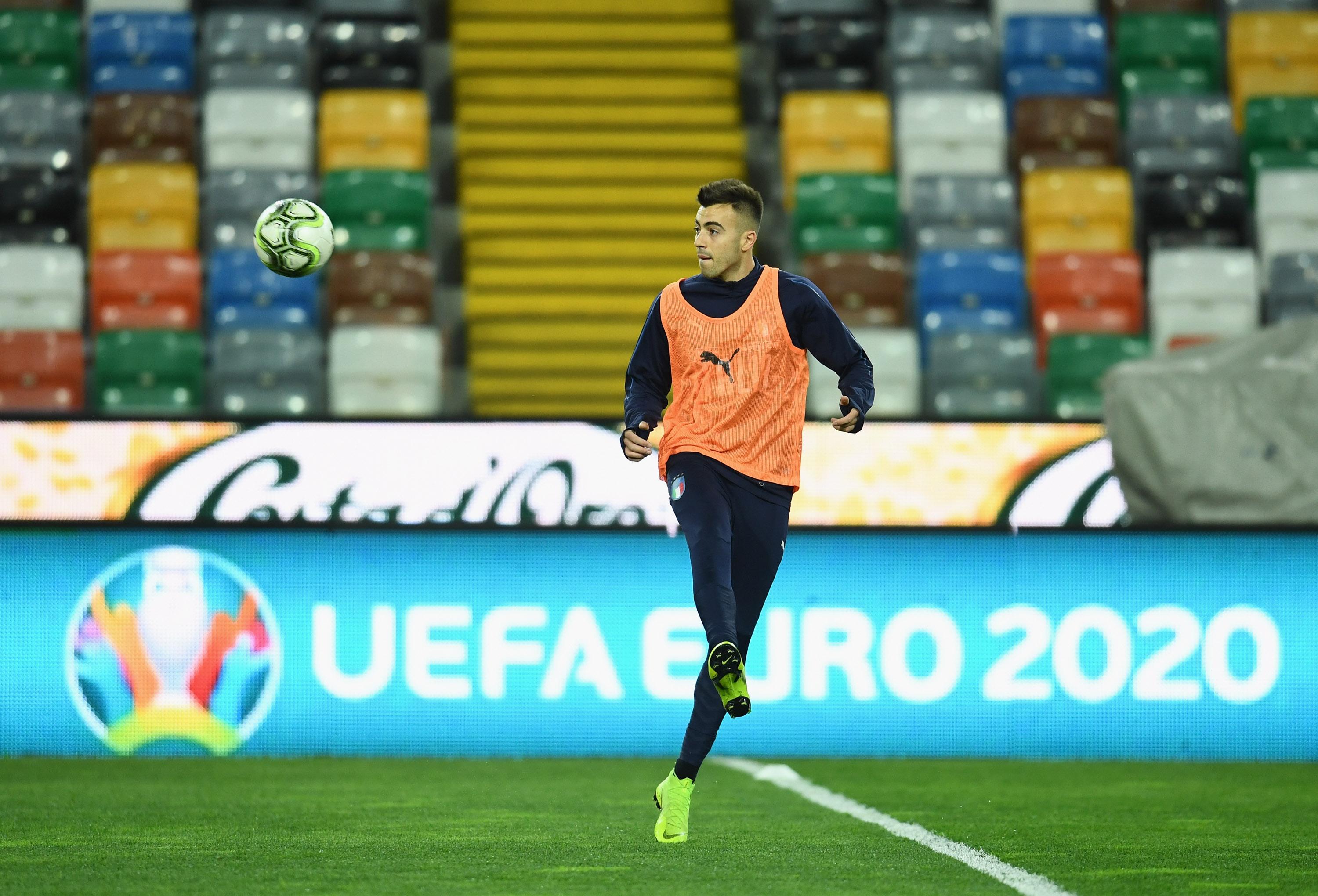 UDINE, ITALY - MARCH 22: Stephan Kareem El Shaarawy of Italy in action during a training session at Stadio Friuli-Dacia Arena on March 22, 2019 in Udine, Italy. (Photo by Claudio Villa/Getty Images)