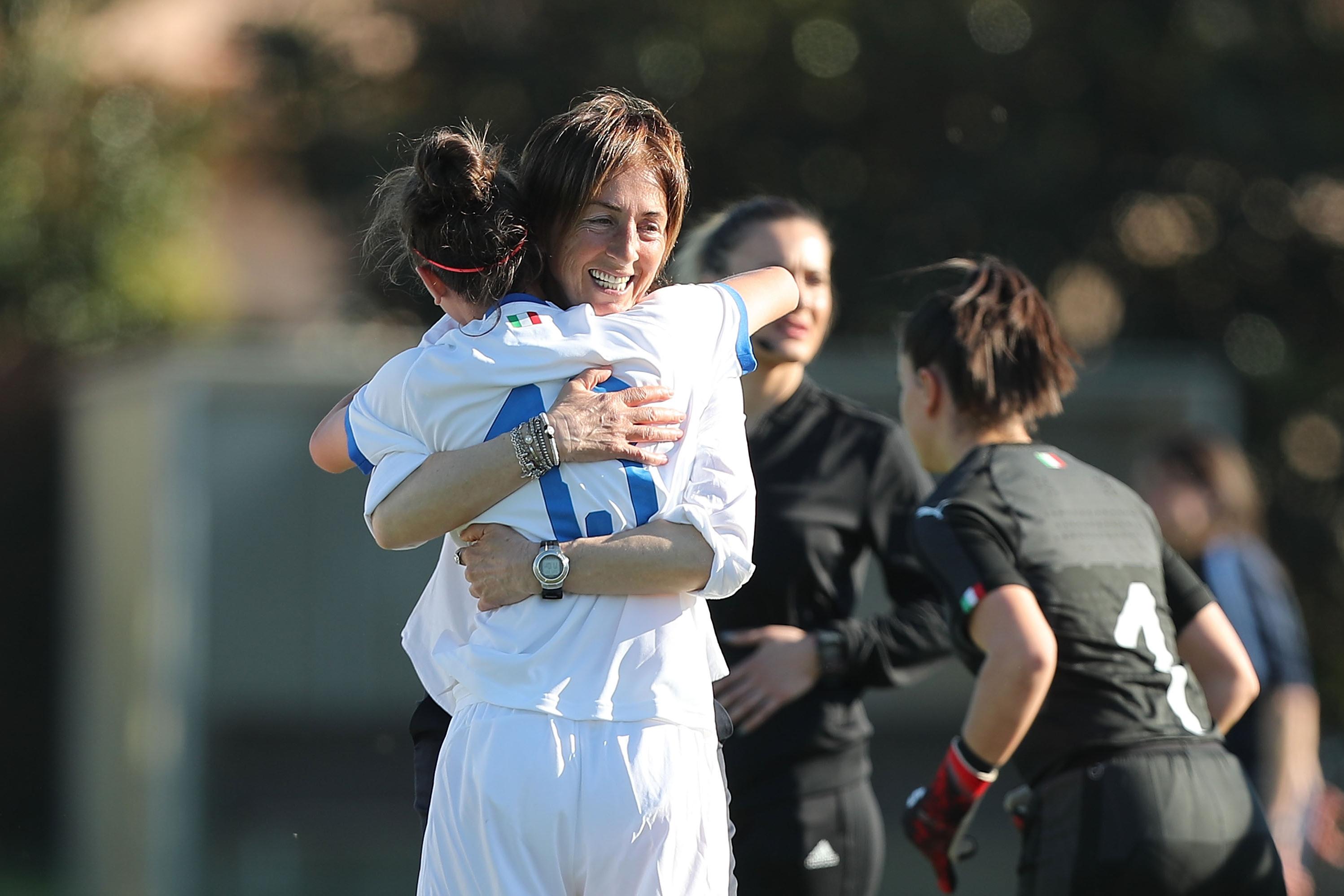 during the UEFA Elite Round match between Italy Women U17 and Slovenia Women U17 on March 24, 2019 in Agliana, Italy.