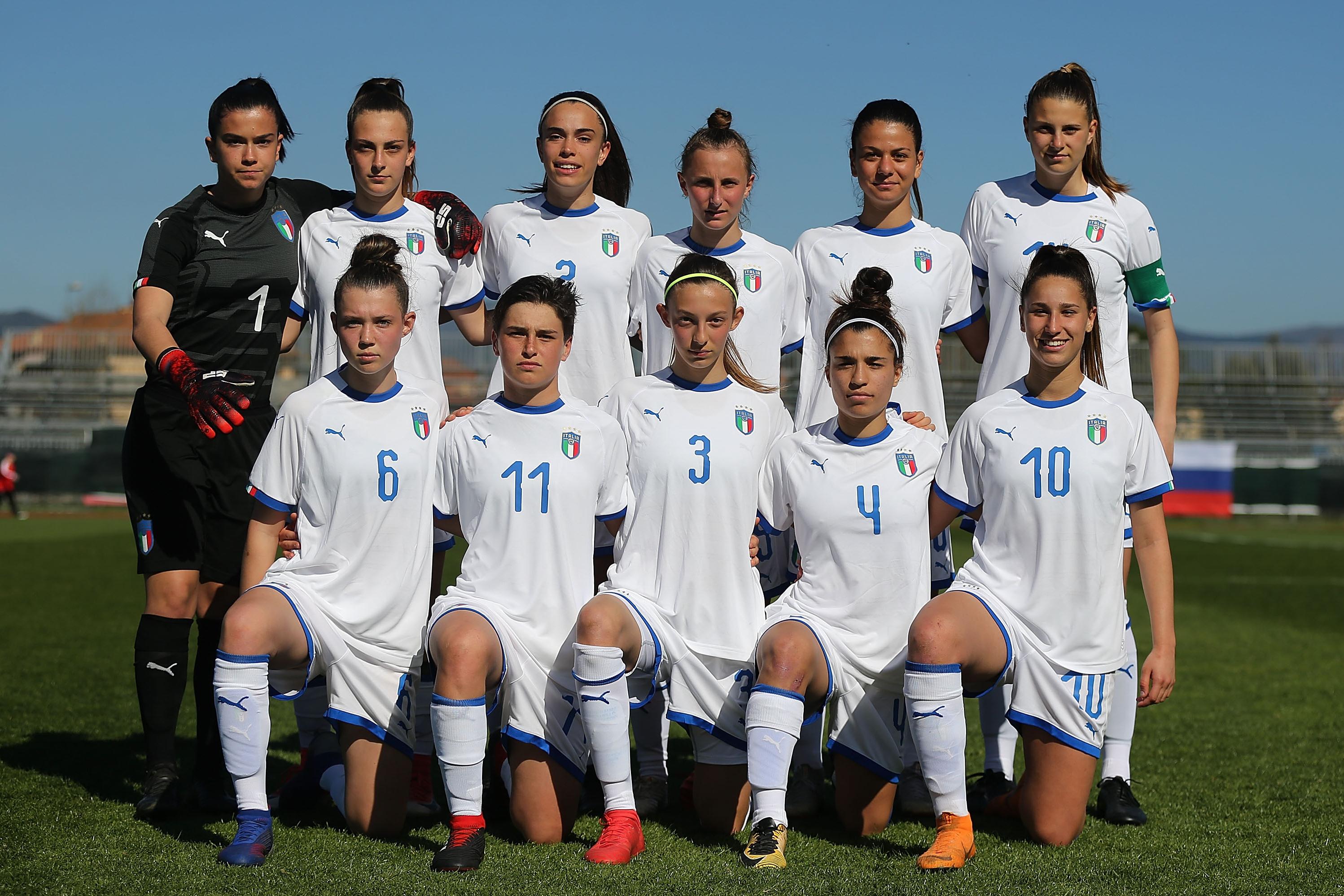 during the UEFA Elite Round match between Italy Women U17 and Slovenia Women U17 on March 24, 2019 in Agliana, Italy.