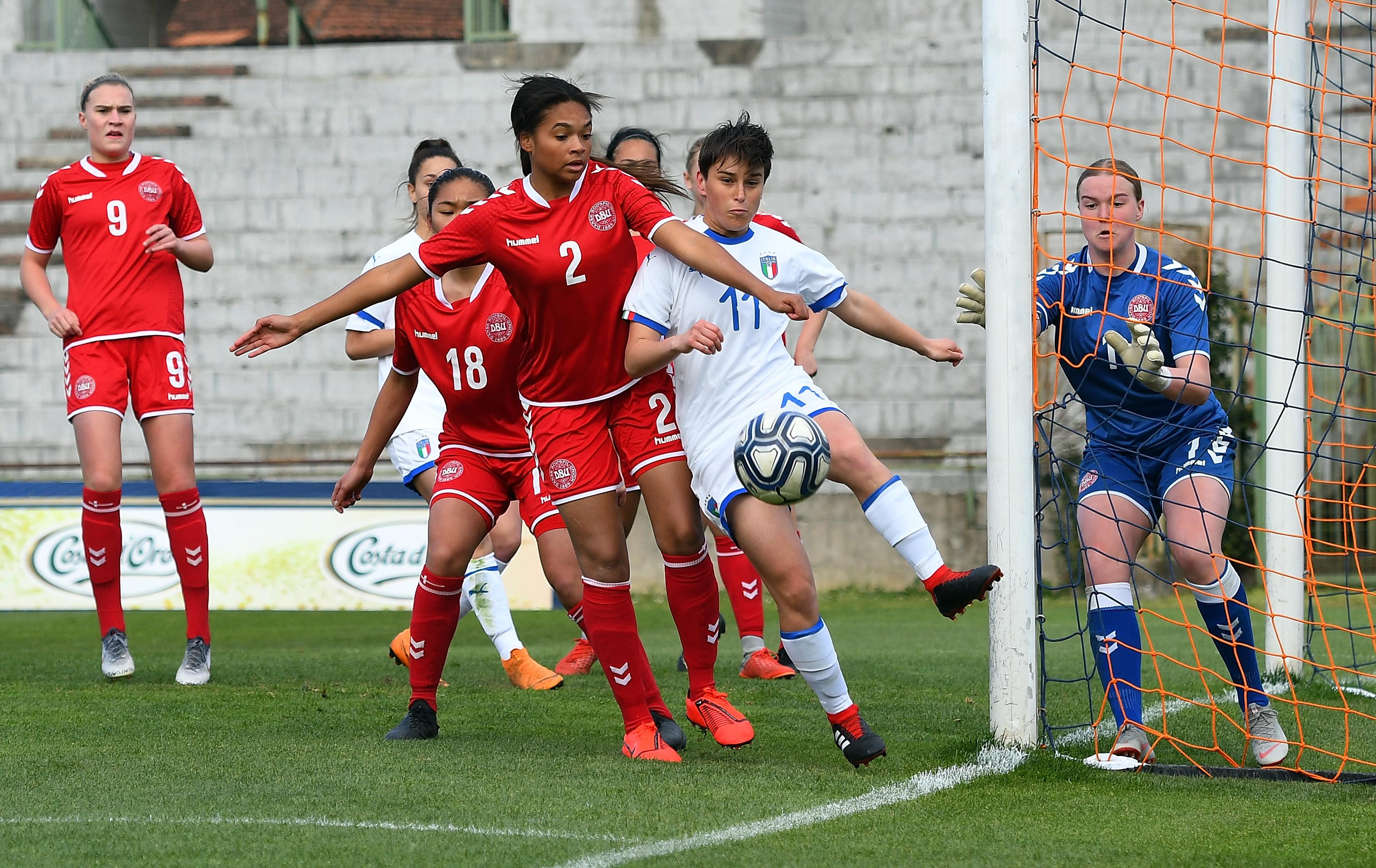 PISTOIA, ITALY - MARCH 27: during the UEFA Elite Round match between Italy Women U17 and Denmark Women U17 on March 27, 2019 in Pistoia, Italy. (Photo by Alessandro Sabattini/Getty Images)