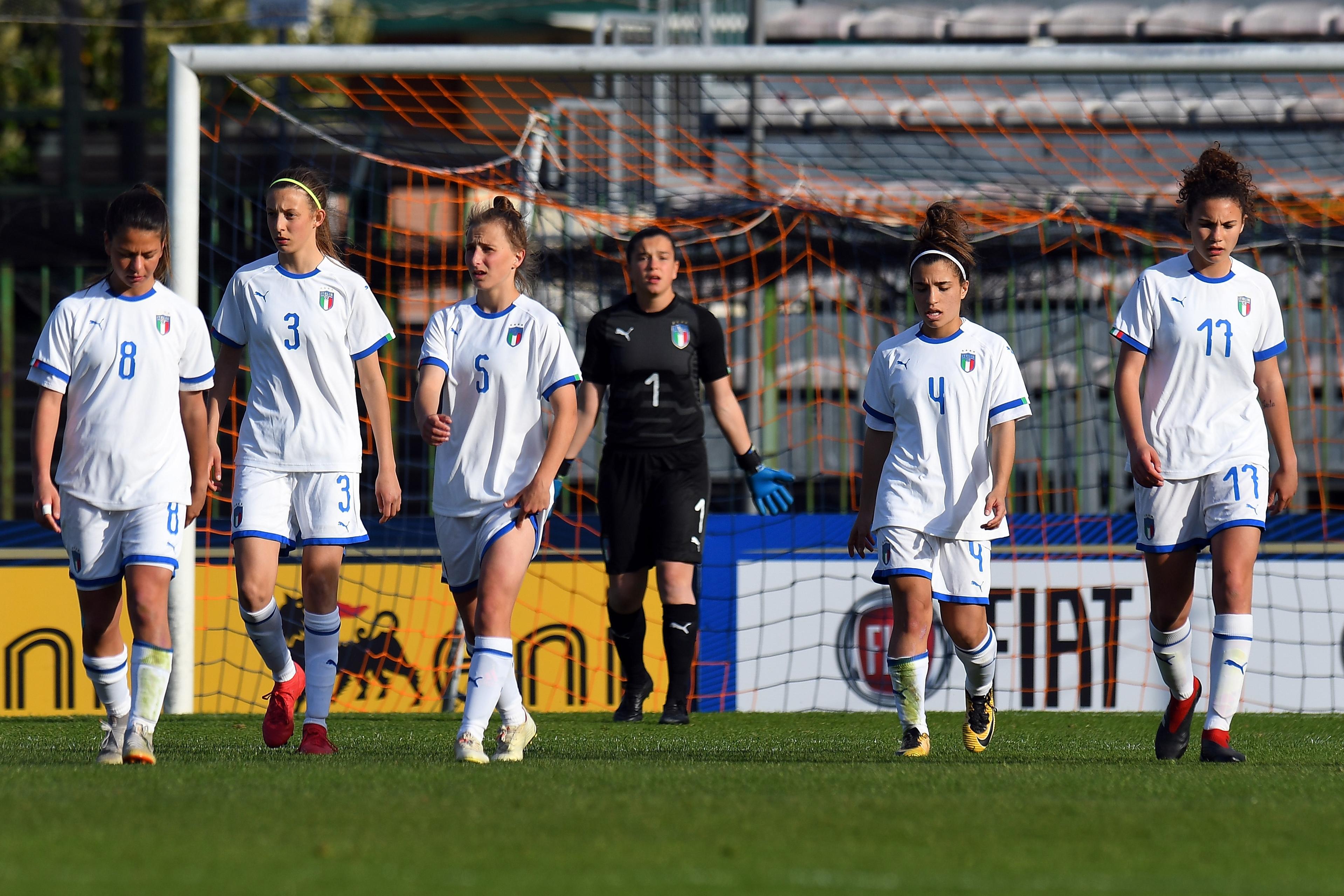 during the UEFA Elite Round match between Italy Women U17 and Denmark Women U17 on March 27, 2019 in Pistoia, Italy.