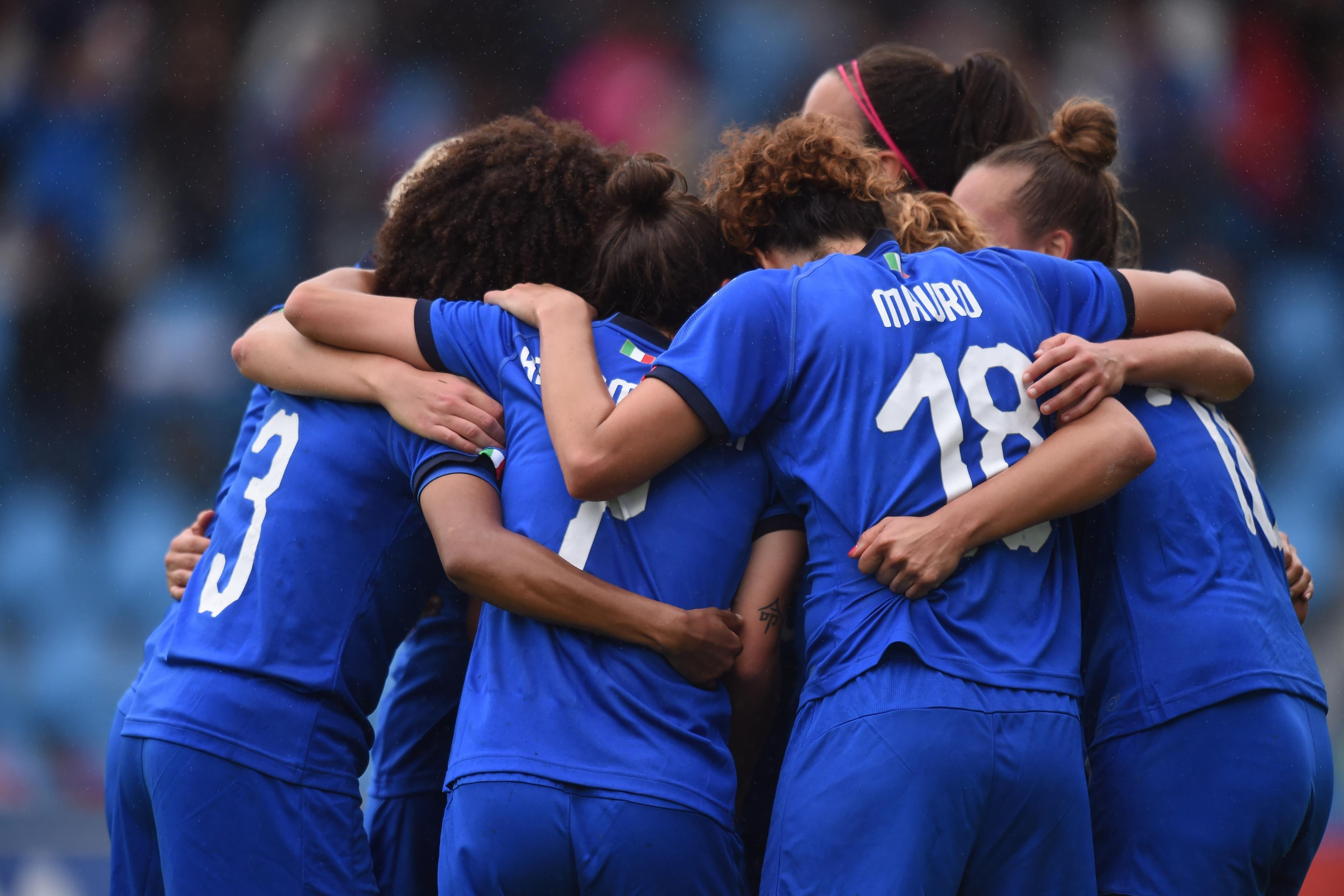 FERRARA, ITALY - MAY 29:  Aurora Galli of Italy celebrates after scoring the opening goal  during the International Friendly match Italy Women and Switzerland Women at Stadio Paolo Mazza on May 29, 2019 in Ferrara, Italy. (Photo by Tullio M. Puglia/Getty Images)