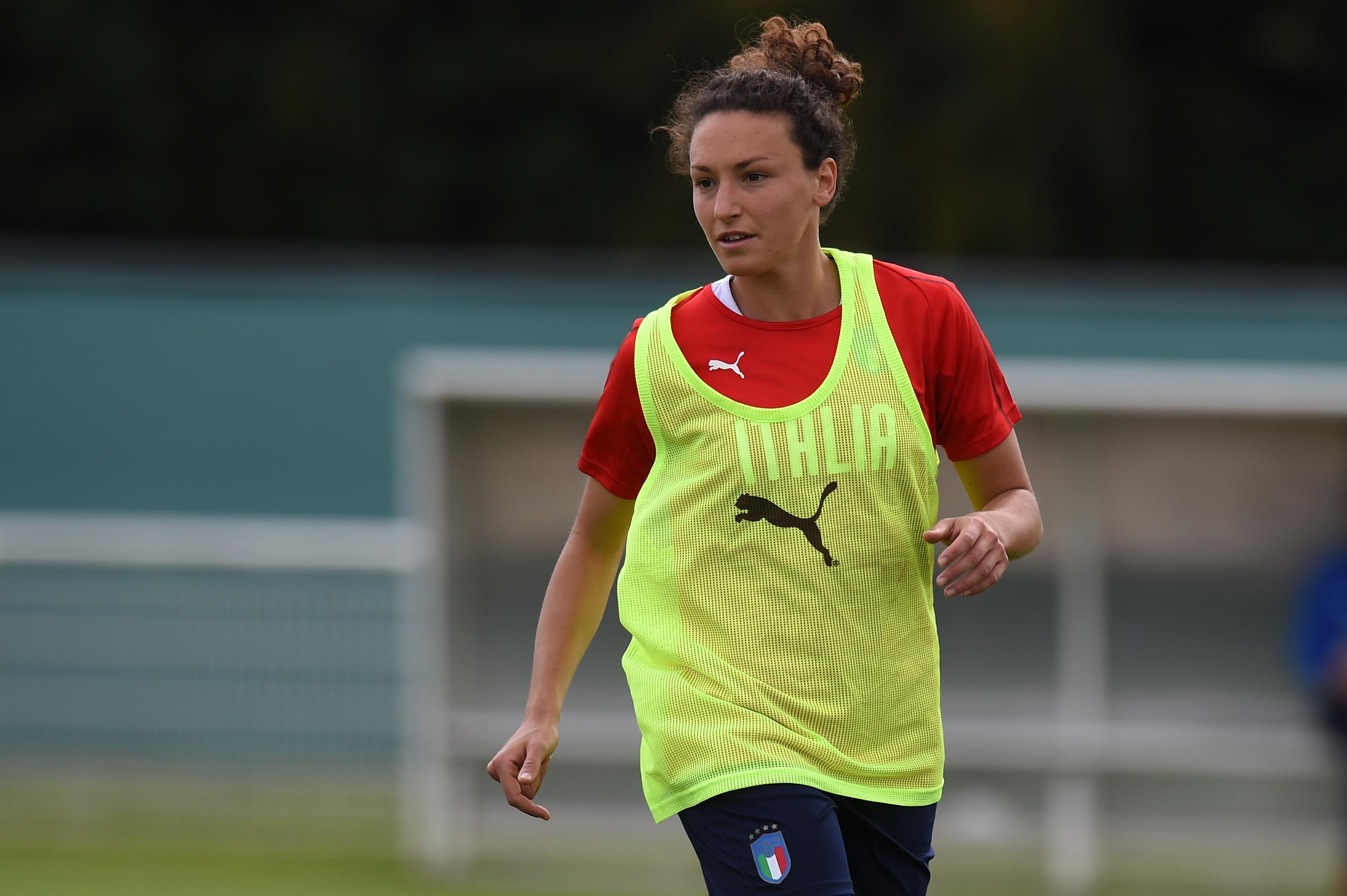 VALENCIENNES, FRANCE - JUNE 06: Ilaria Mauro of Italy Women, in action during a training session at Stade Cristophe Laurent on June 06, 2019 in Valenciennes, France. (Photo by Tullio M. Puglia/Getty Images)