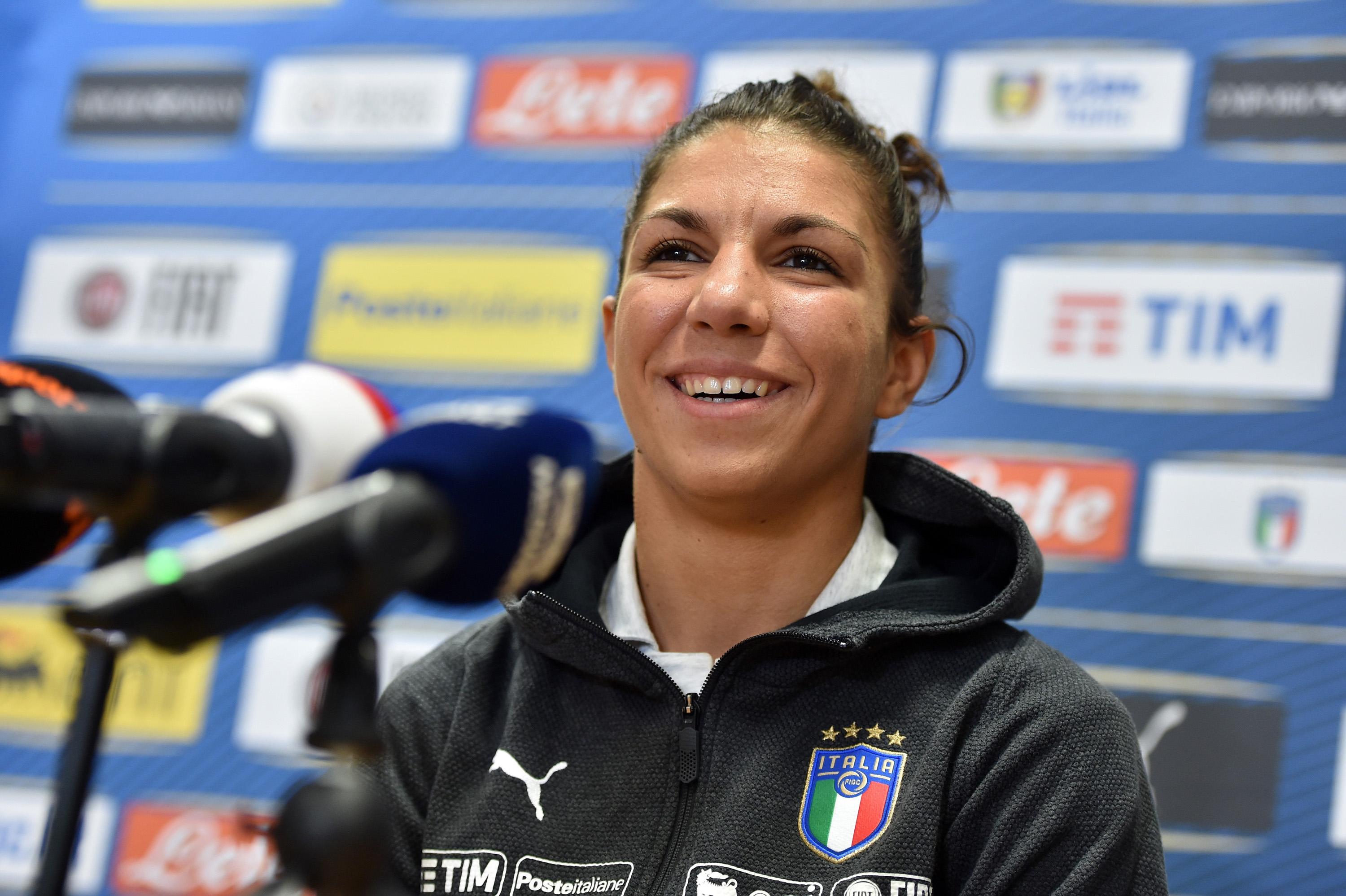 REIMS, FRANCE - JUNE 12: Elisa Bartoli of Italy Women attends a press conference on June 12, 2019 in Reims, France. (Photo by Tullio M. Puglia/Getty Images)