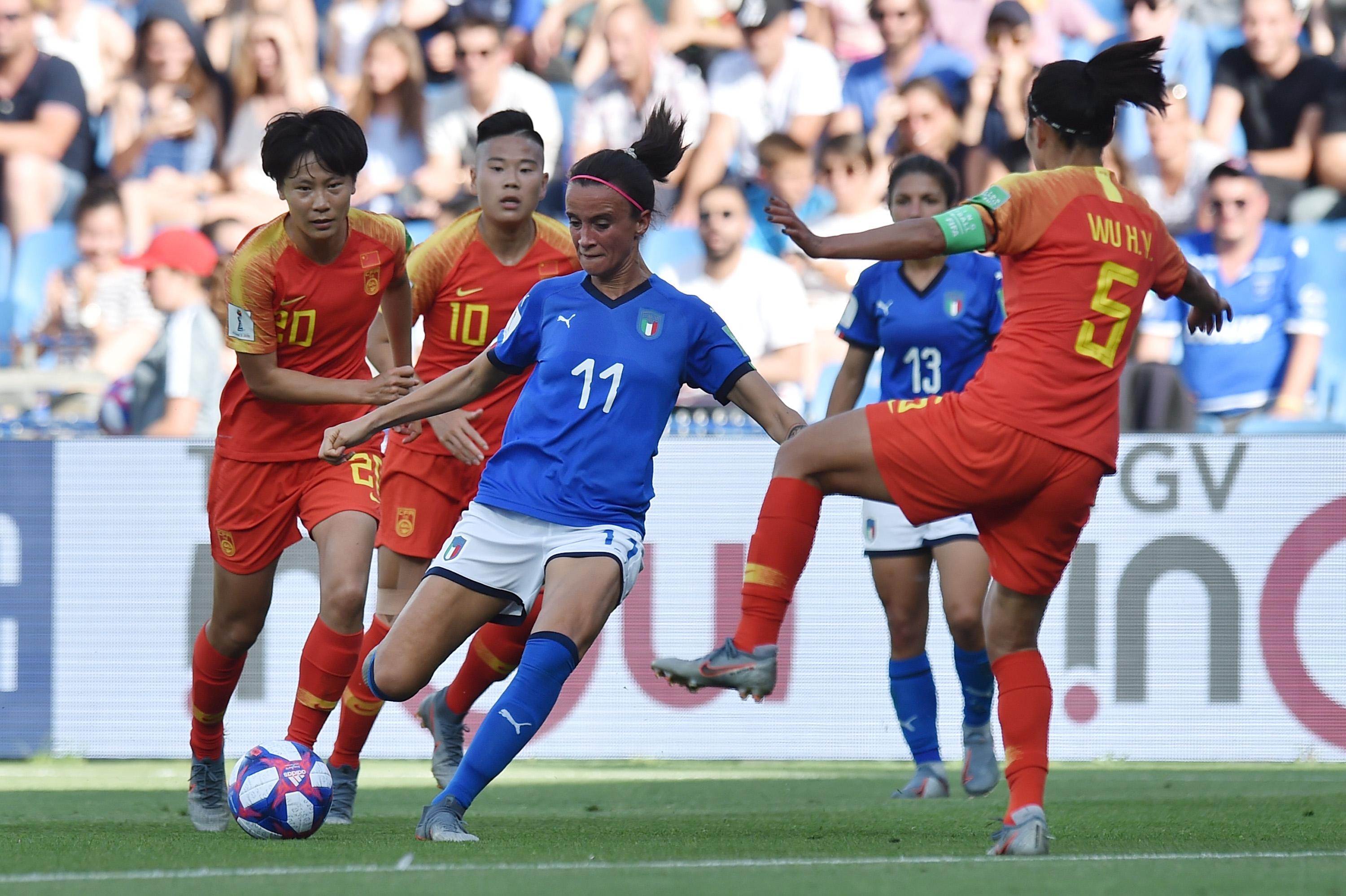 MONTPELLIER, FRANCE - JUNE 25: Barbara Bonansea of Italy Women in action during the 2019 FIFA Women's World Cup France Round Of 16 match between Italy and China at Stade de la Mosson on June 25, 2019 in Montpellier, France. (Photo by Tullio M. Puglia/Getty Images)
