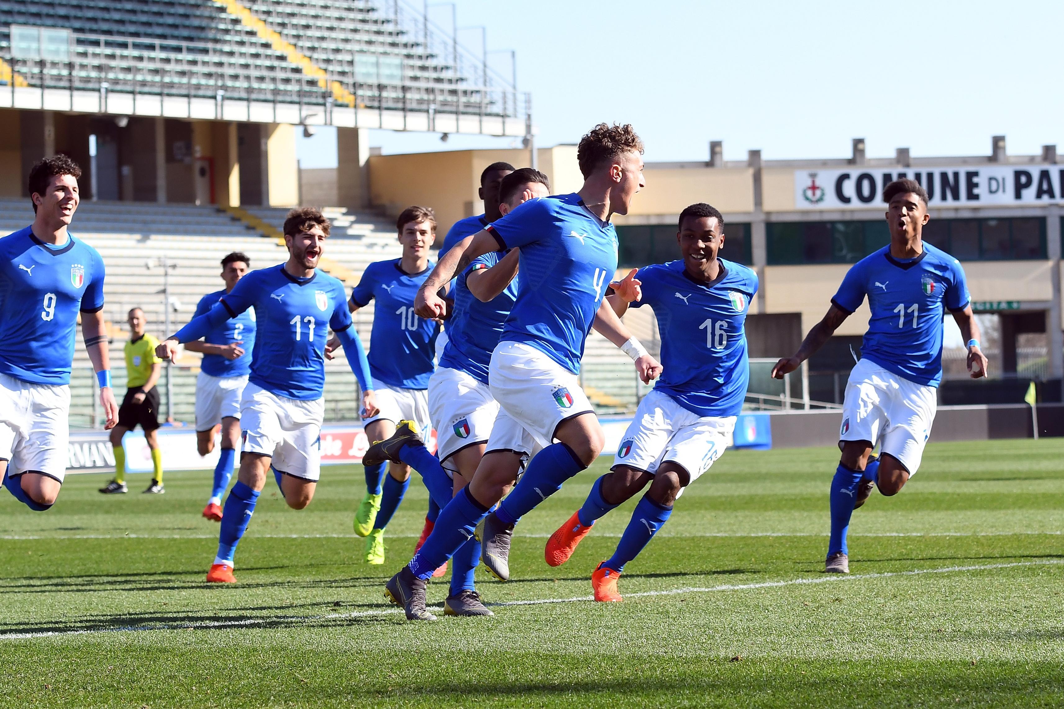 PADOVA, ITALY - MARCH 20:  during the UEFA Elite Round match between Italy U19 and Belgium U19 at Stadio Euganeo on March 20, 2019 in Padova, Italy.  (Photo by Alessandro Sabattini/Getty Images)
