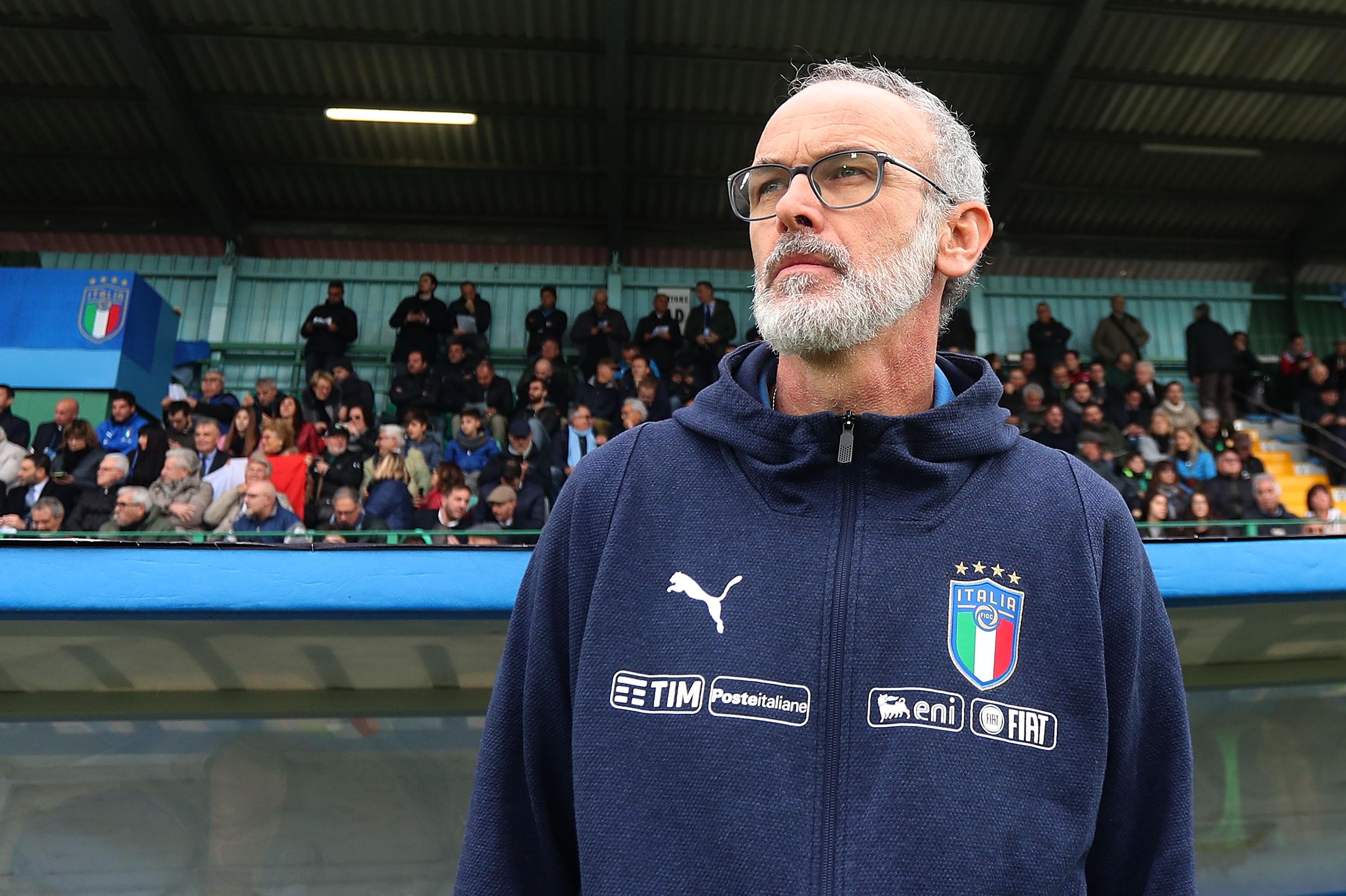 SASSUOLO, ITALY - NOVEMBER 15: Paolo Nicolato manager of Italy U20 during the 8 Nations Cup match between Italy U20 and Germany U20 on November 15, 2018 in Sassuolo, Italy. (Photo by Gabriele Maltinti/Getty Images)