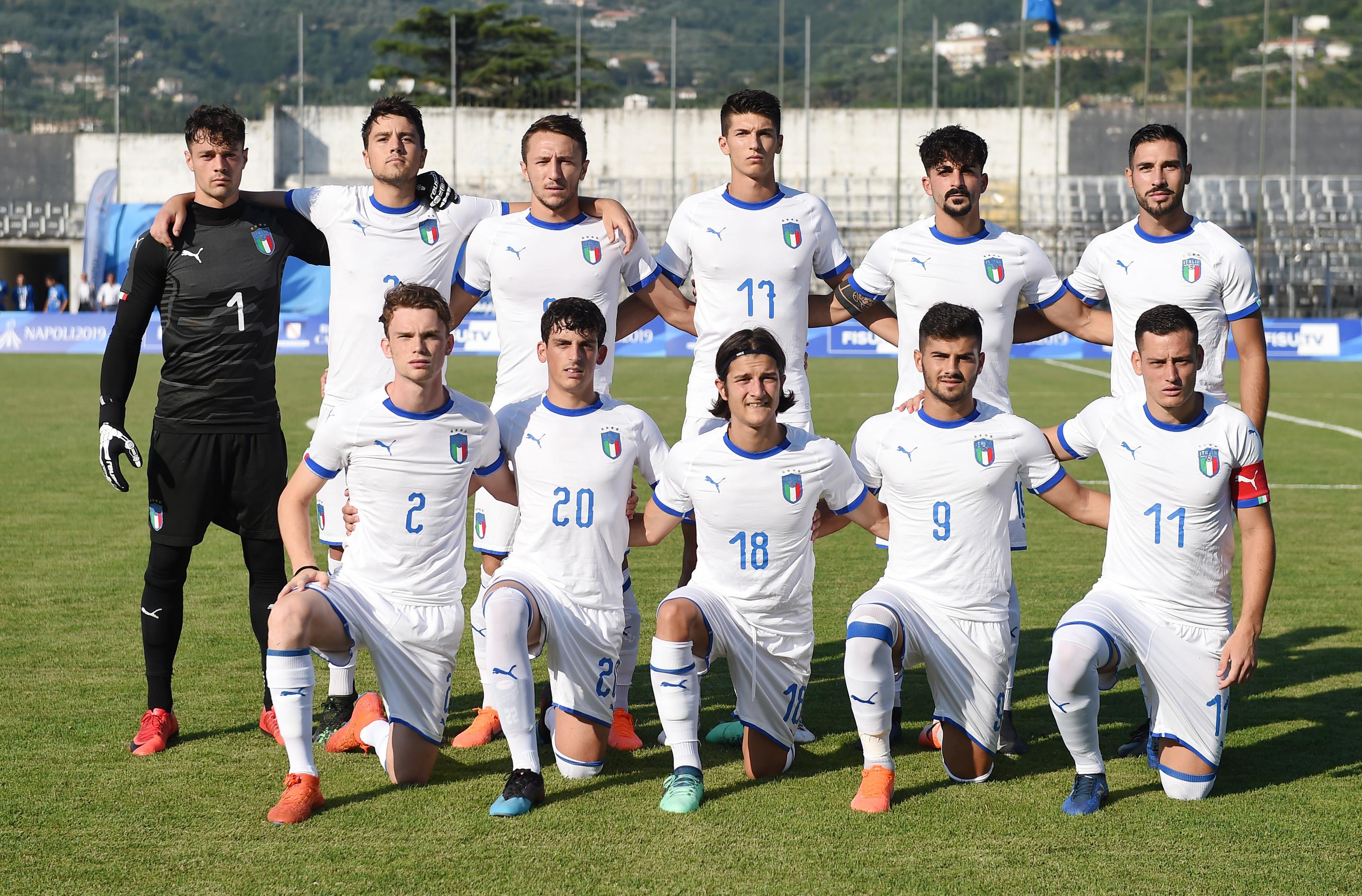 CAVA DE' TIRRENI, ITALY - JULY 05: Italy team before the Summer Universiade match between Italy and Ukraine at Simonetta Lamberti Stadium on July 05, 2019 in Cava De' Tirreni, Italy. (Photo by Francesco Pecoraro/Getty Images)