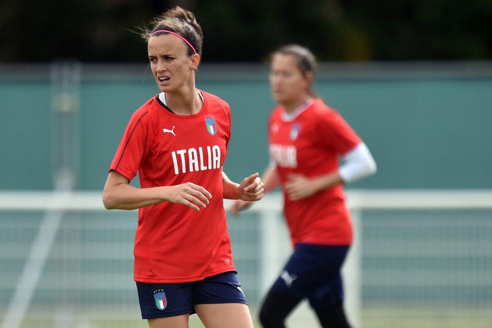 VALENCIENNES, FRANCE - JUNE 07: Barbara Bonansea of Italy Women in action during a  training session at Stade Cristophe Laurent on June 07, 2019 in Valenciennes, France. (Photo by Tullio M. Puglia/Getty Images)