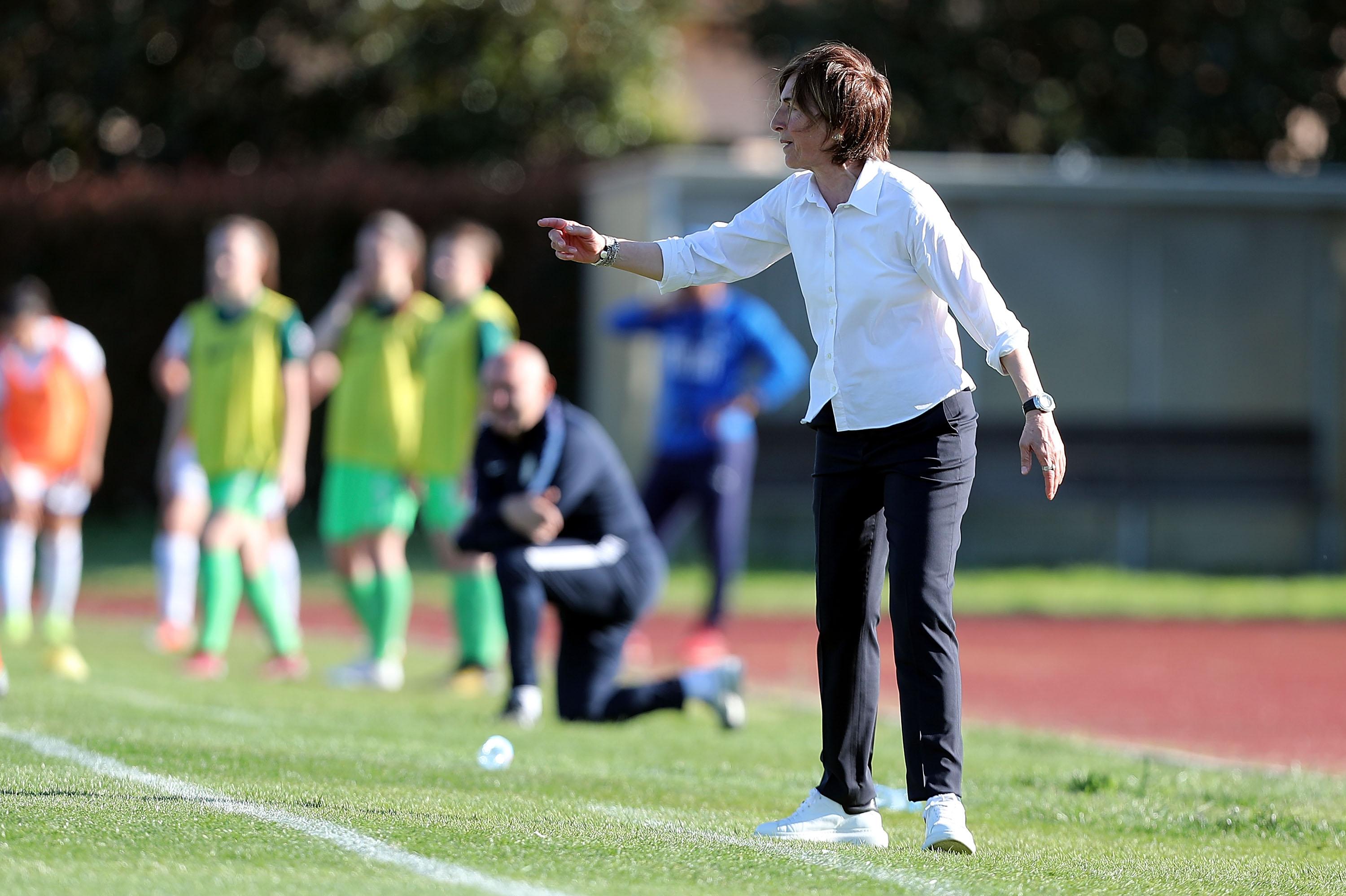 during the UEFA Elite Round match between Italy Women U17 and Slovenia Women U17 on March 24, 2019 in Agliana, Italy.