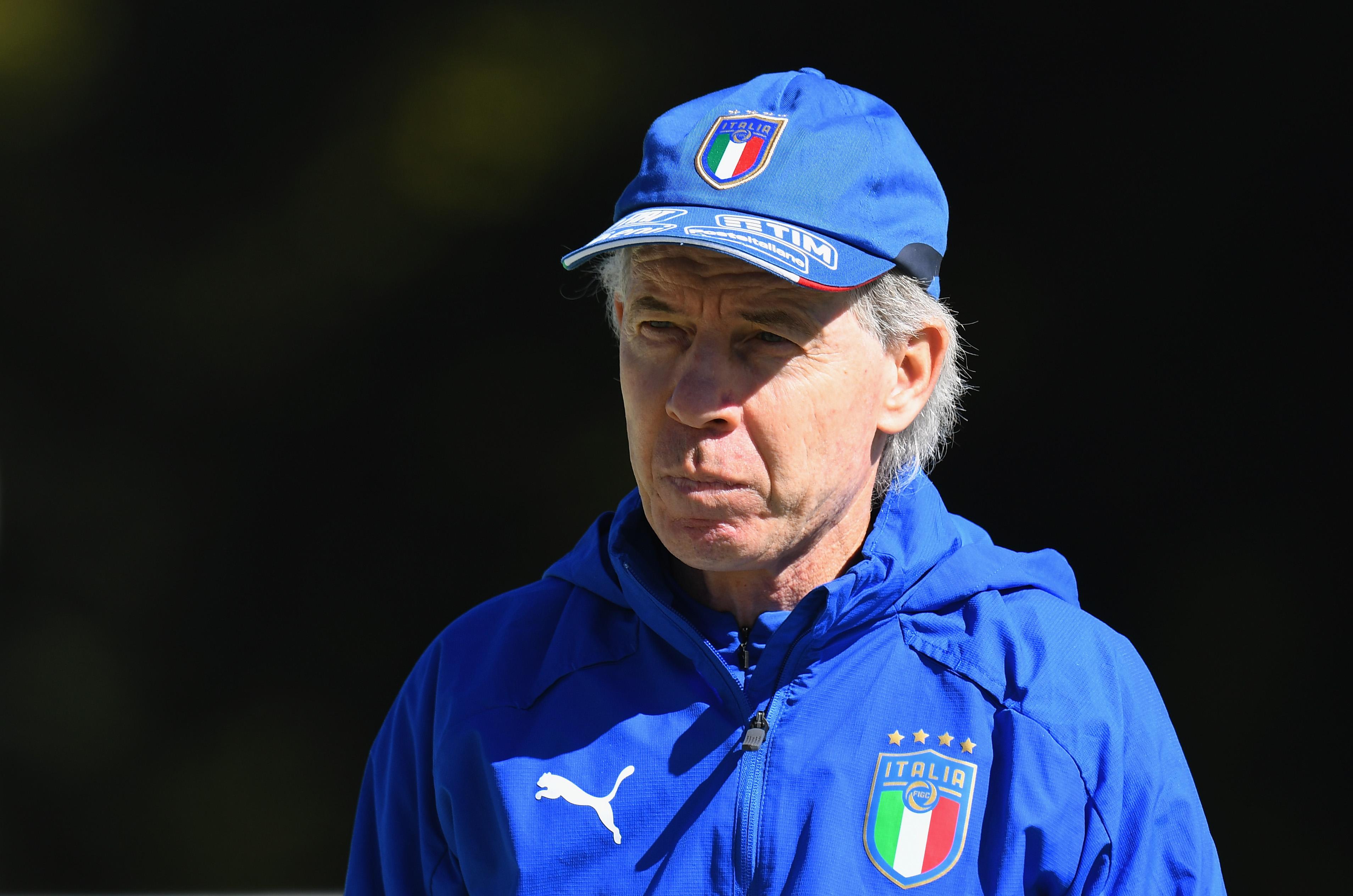 BOLZANO, ITALY - SEPTEMBER 25: Daniele Zoratto head coach of Italy U16 looks on before the International Friendly between Italy U16 and Switzerland U16 on September 25, 2018 in Bolzano, Italy. (Photo by Alessandro Sabattini/Getty Images)