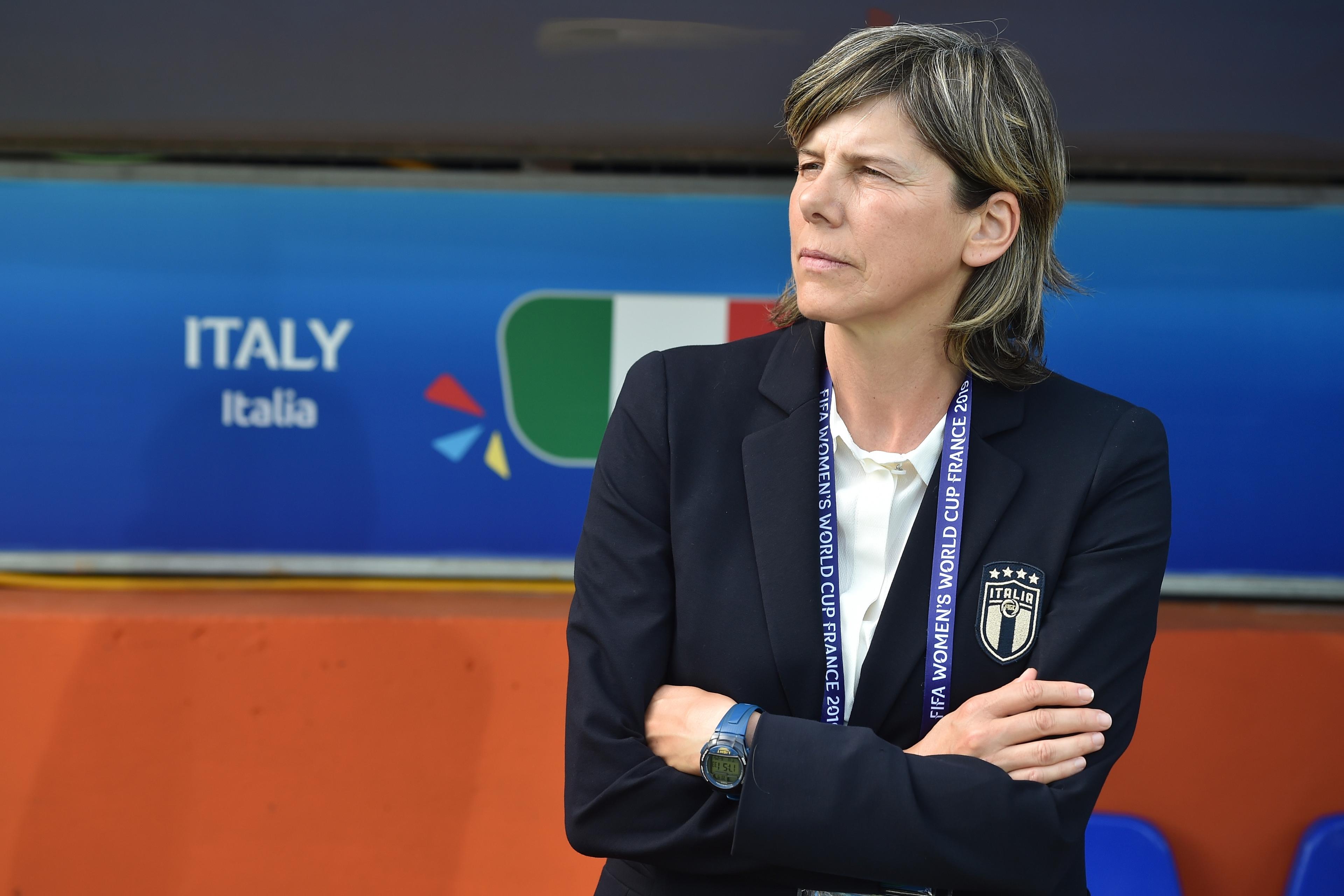 MONTPELLIER, FRANCE - JUNE 25:  Head coach Milena Bertolini of Italy Women looks on during the 2019 FIFA Women\\'s World Cup France Round Of 16 match between Italy and China at Stade de la Mosson on June 25, 2019 in Montpellier, France. (Photo by Tullio M. Puglia/Getty Images)