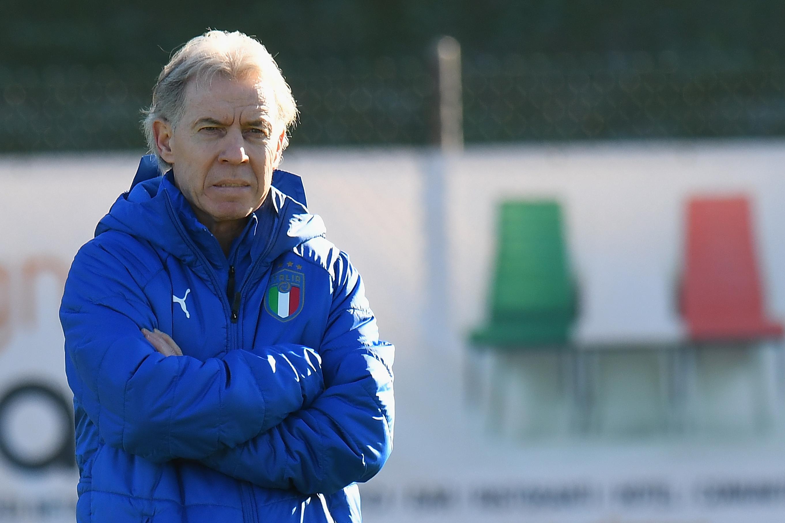 SAVIGNANO SUL RUBICONE, ITALY - DECEMBER 12: Daniele Zoratto head coach of Italy U16 looks on during the International Friendly match between Italy U16 and Turkey U16 on December 12, 2018 in Savignano sul Rubicone, Italy. (Photo by Alessandro Sabattini/Getty Images)