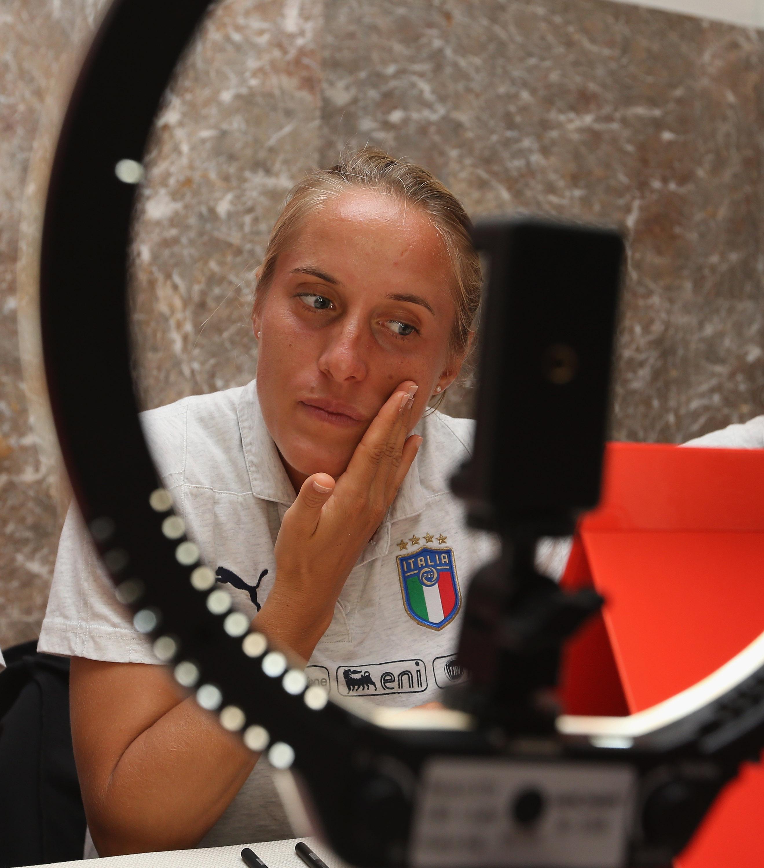 ROME, ITALY - SEPTEMBER 30: Valentina Cernoia of Italy women attends the Pupa make-up 'session of master class' at Mancini Park Hotel on September 30, 2019 in Rome, Italy. (Photo by Paolo Bruno/Getty Images)