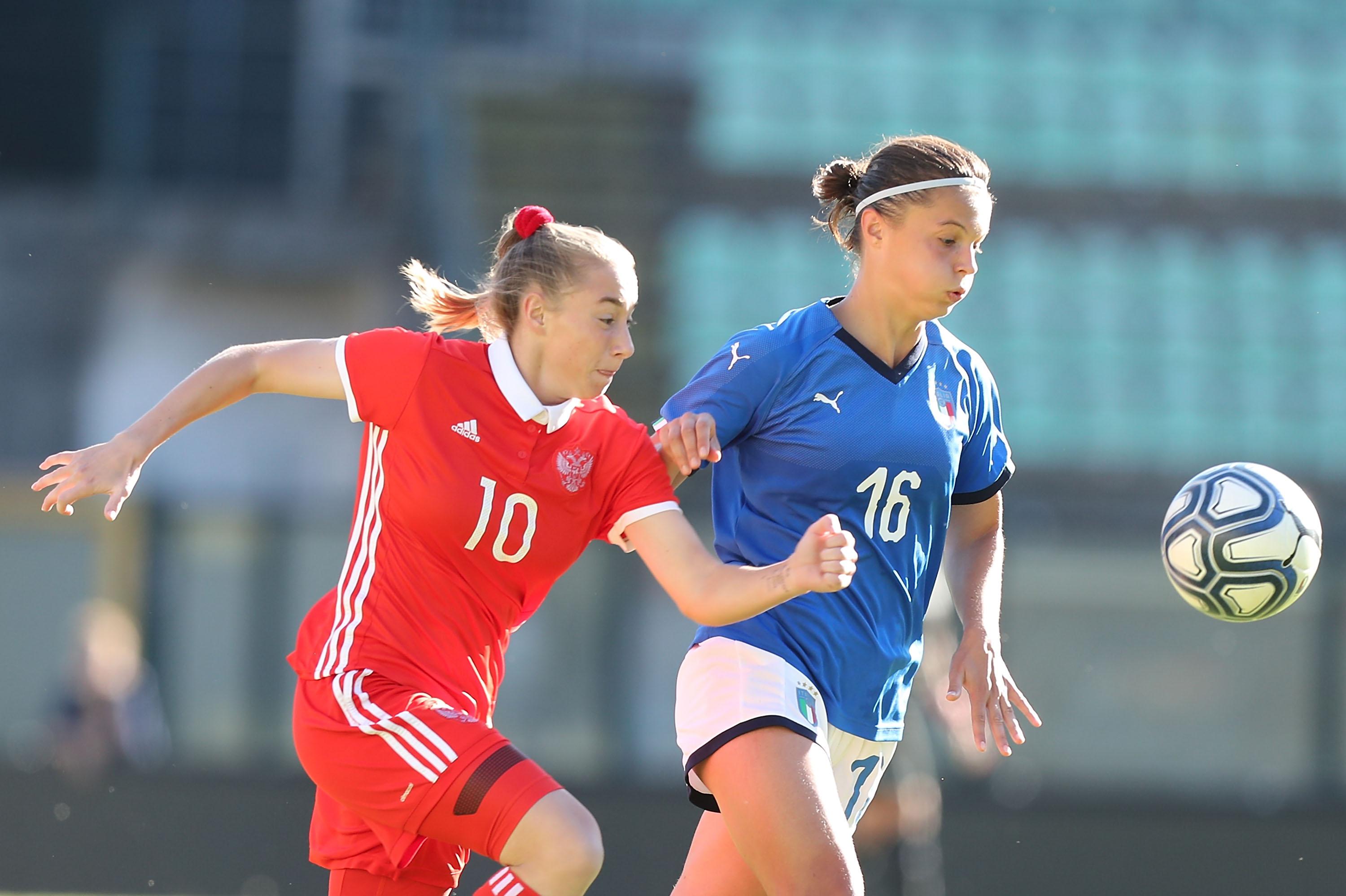 during the UEFA European Women's Under-19 Qualifying Round Group 8 match between Italy U19 and Russia U19 at Stadio Artemio Franchi on October 8, 2019 in Siena, Italy.