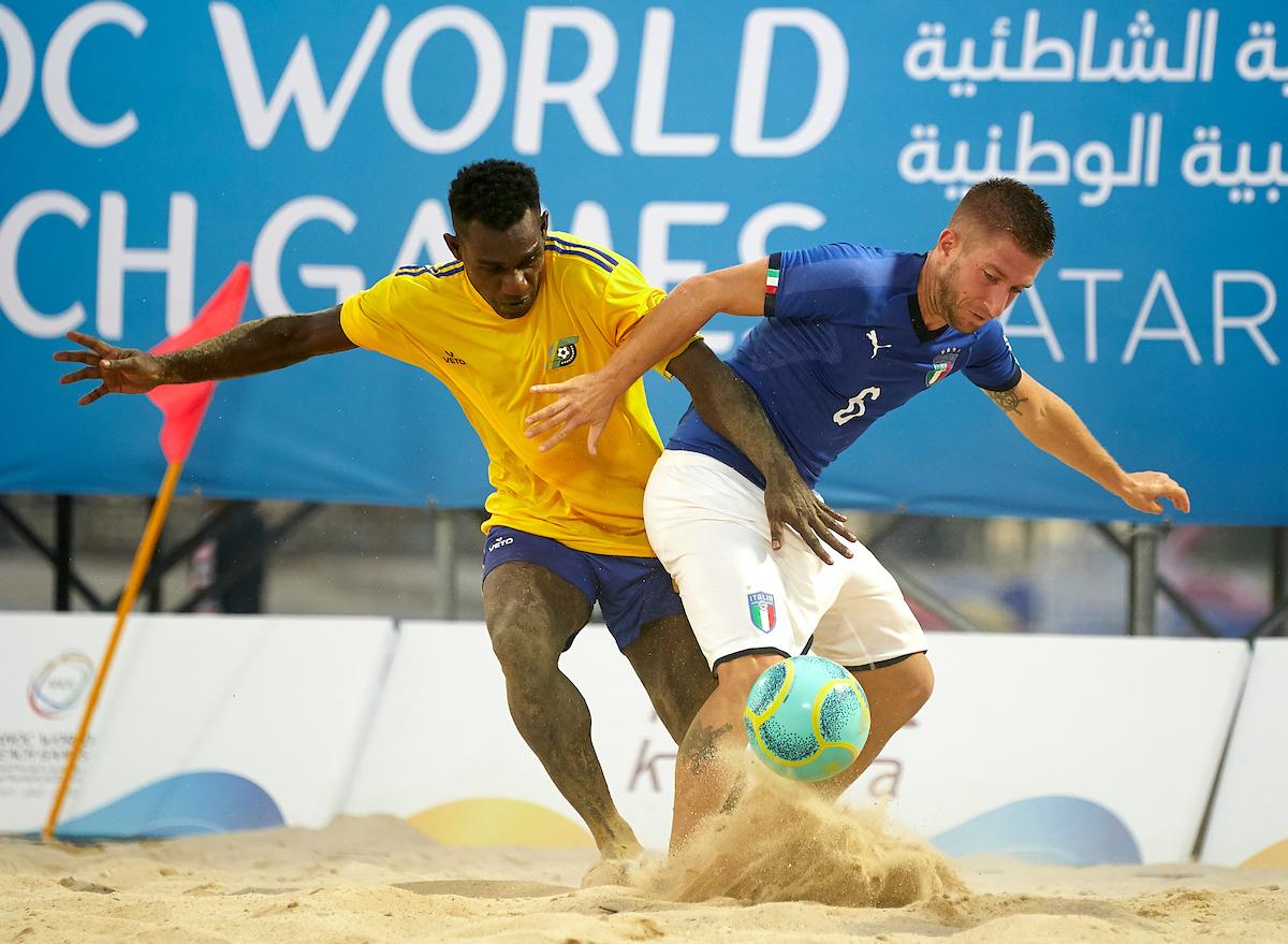 DOHA, QATAR - OCTOBER 11: ANOC World Beach Games Qatar 2019 at Katara Beach on October 11, 2019 in Doha, Qatar. (Photo by Manuel Queimadelos / Beach Soccer)