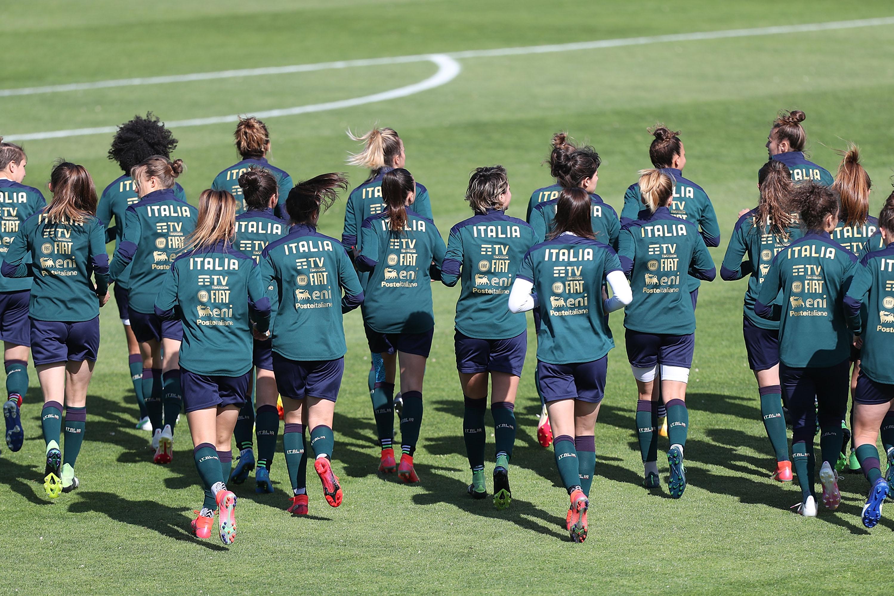 FLORENCE, ITALY - APRIL 08: General view during an Italy Women Training Session  at Centro Tecnico Federale di Coverciano on April 8, 2021 in Florence, Italy.  (Photo by Gabriele Maltinti/Getty Images)