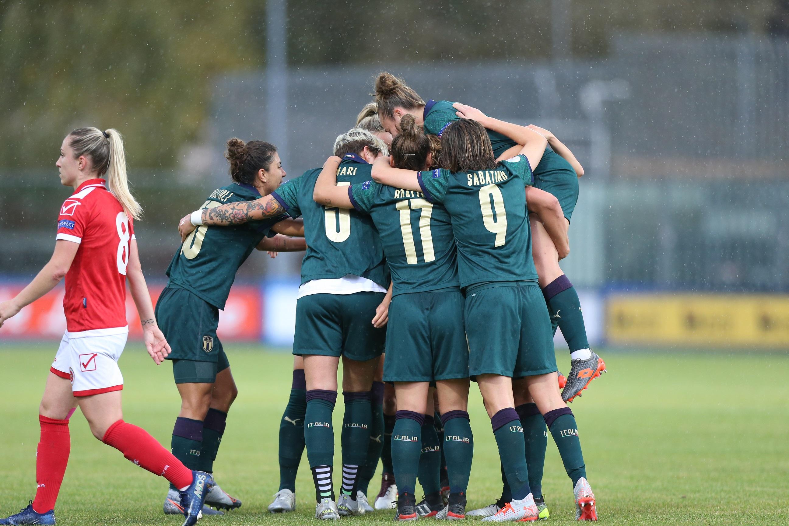 CASTEL DI SANGRO, ITALY - NOVEMBER 12:  during the UEFA Women\\'s Euros 2021 Qualifier match between Italy Women v Malta Women on November 12, 2019 in Castel di Sangro, Italy.  (Photo by Paolo Bruno/Getty Images)