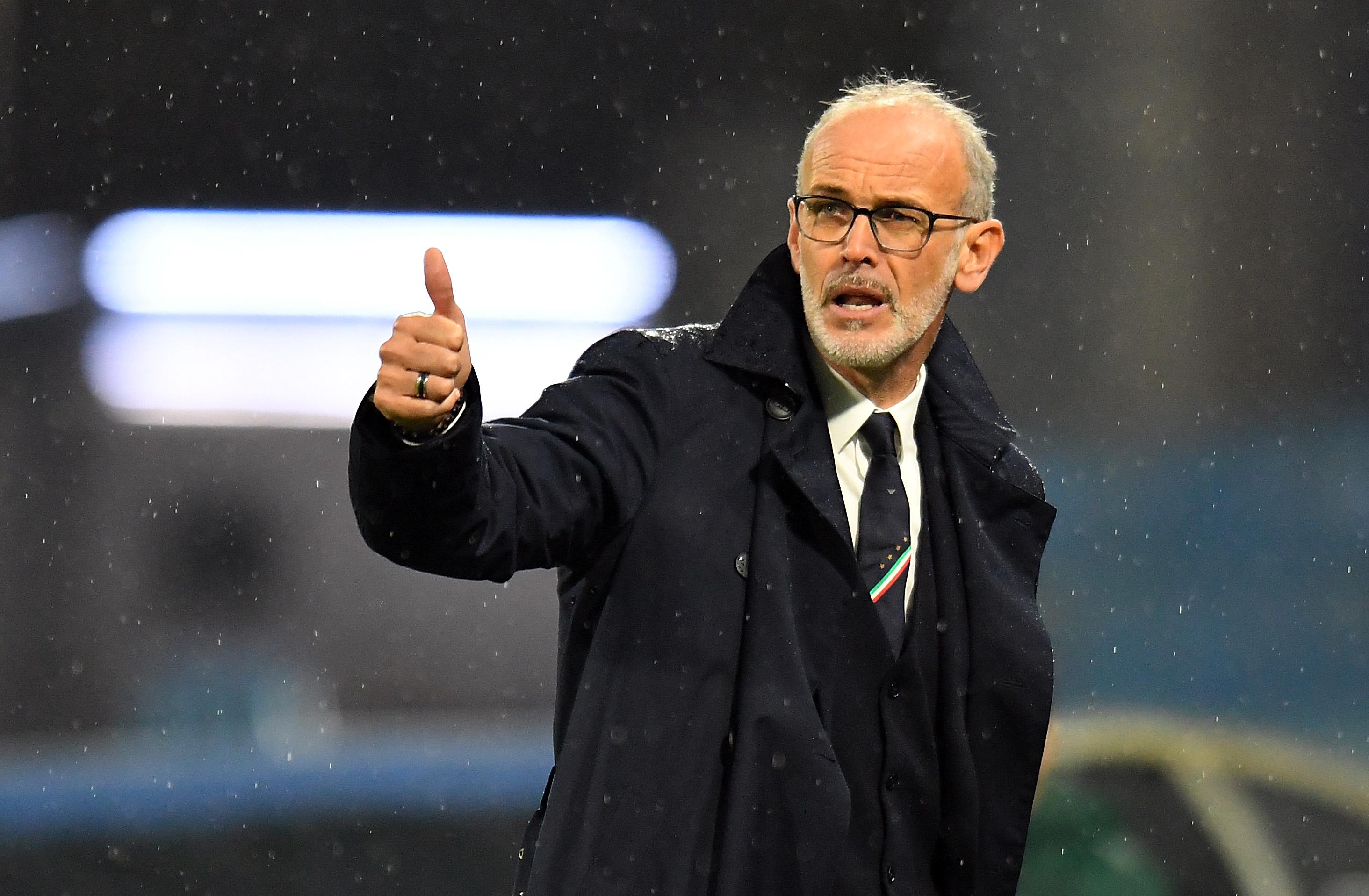 FERRARA, ITALY - NOVEMBER 16: Paolo Nicolato head coach of Italy U21 gestures during the UEFA U21 European Championship Qualifier match between Italy and Iceland at Stadio Paolo Mazza on November 16, 2019 in Ferrara, . (Photo by Alessandro Sabattini/Getty Images)