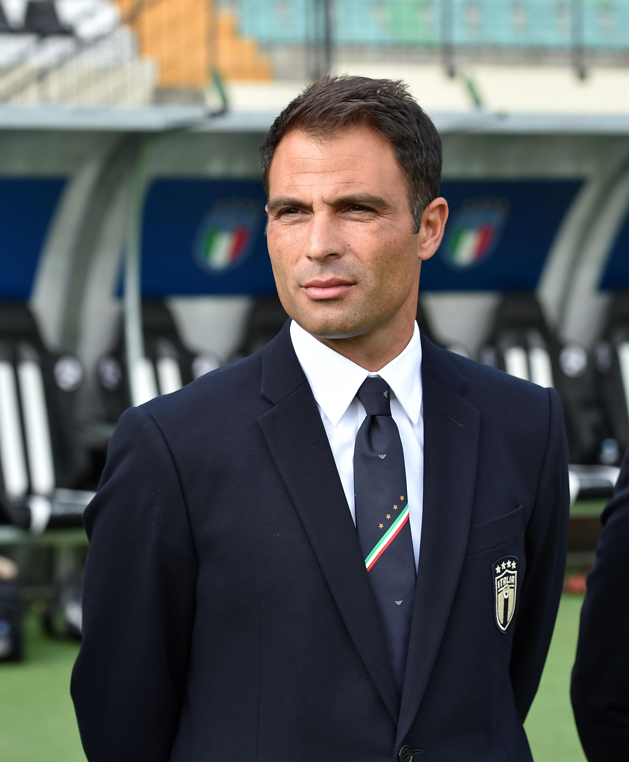 SIENA, ITALY - OCTOBER 05: Enrico Sbardella head coach of Italy prior the UEFA European Women's Under-19 Qualifying Round Group 8 match between Italy U19 and Slovenia U19 at Stadio Artemio Franchi on October 5, 2019 in Siena, Italy. (Photo by Giuseppe Bellini/Getty Images)