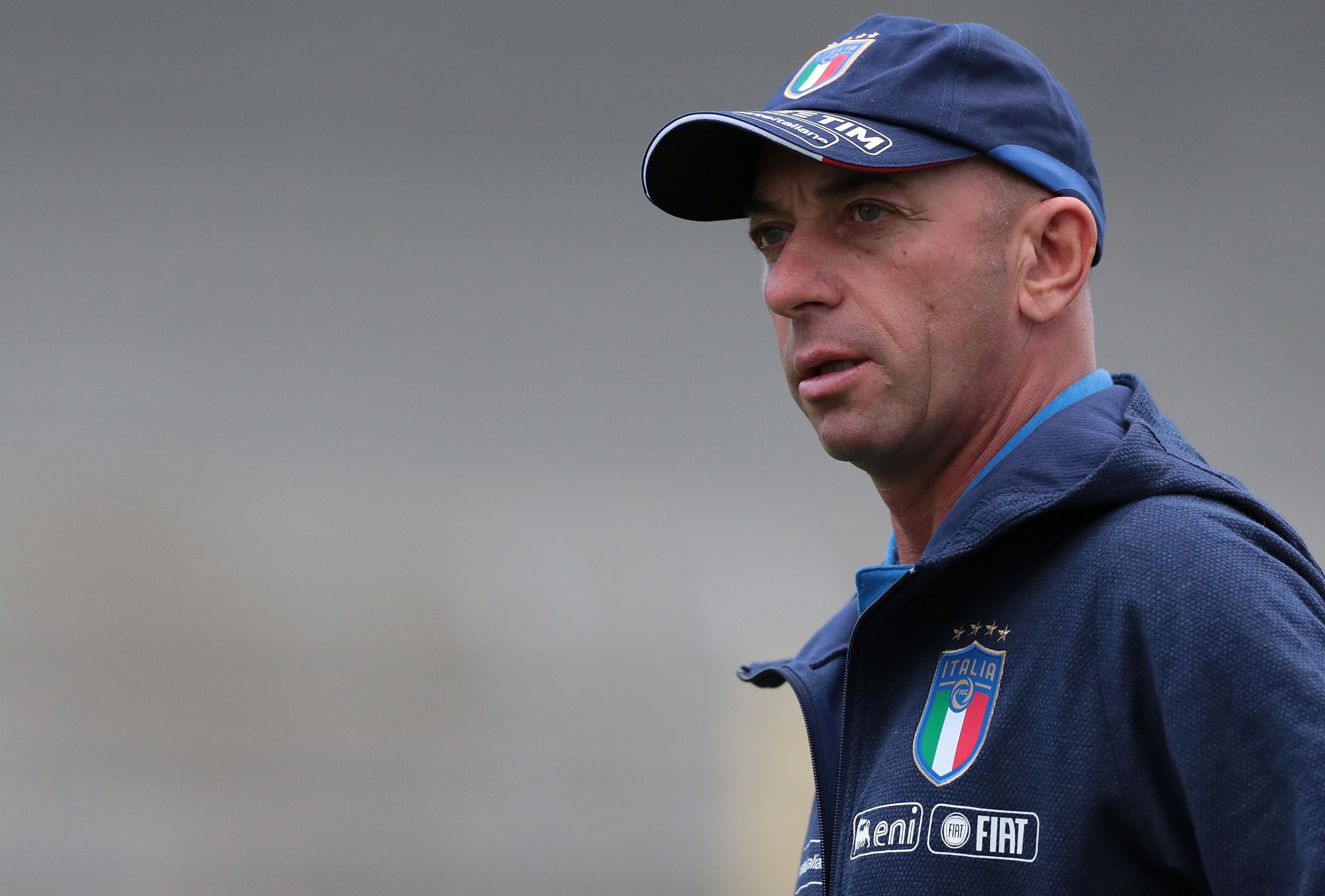 FIORENZUOLA D'ARDA, ITALY - SEPTEMBER 06: Italy head coach Alberto Bollini looks on during the International Friendly match between Italy U19 and Nethrerlands U19 on September 6, 2019 in Fiorenzuola d'Arda, Italy. (Photo by Emilio Andreoli/Getty Images)