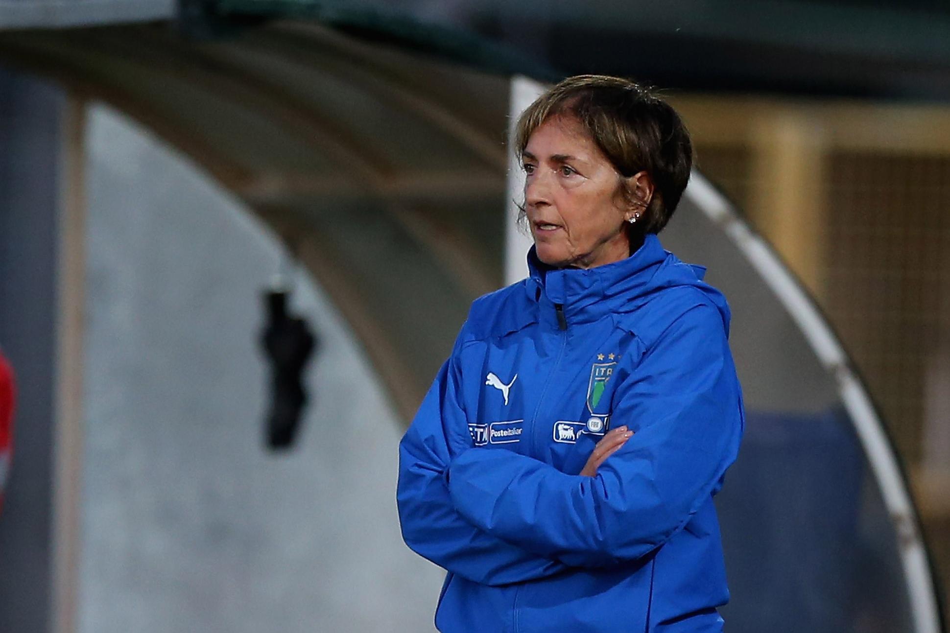 PERUGIA, ITALY - SEPTEMBER 23:  Italy head coach Nazzarena Grilli looks on during the frendly match between Italy U17 women and Serbia U17 women at Enzo Blasone stadium on September 23, 2019 in Foligno near Perugia, Italy.  (Photo by Paolo Bruno/Getty Images)