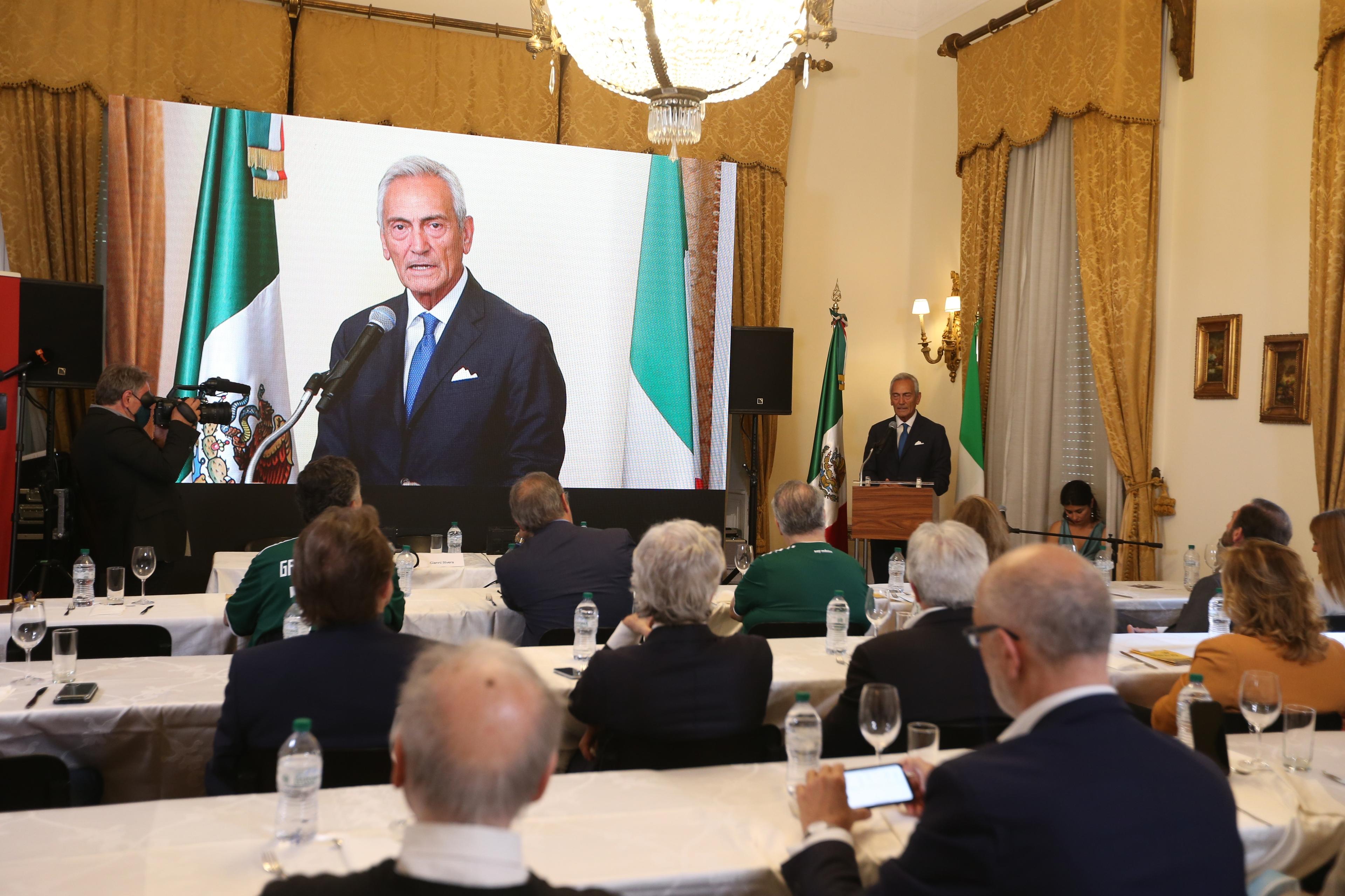 ROME, ITALY - JUNE 21: The Mexico 70 World Cup 50th anniversary ceremony at the Mexican embassy on June 21, 2020 in Rome, Italy. (Photo by Paolo Bruno/Getty Images)