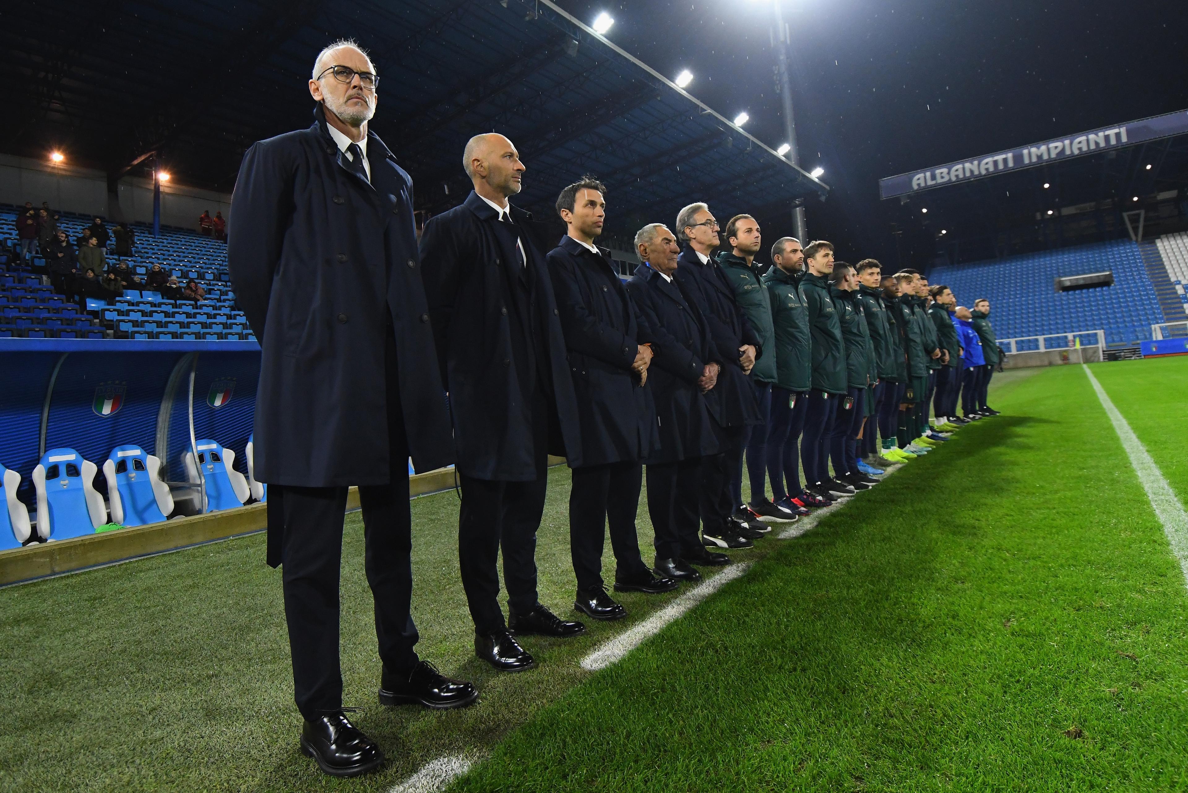 FERRARA, ITALY - NOVEMBER 16: Paolo Nicolato head coach of Italy U21 looks on during the UEFA U21 European Championship Qualifier match between Italy and Iceland at Stadio Paolo Mazza on November 16, 2019 in Ferrara, . (Photo by Alessandro Sabattini/Getty Images) *** Local Caption *** Paolo Nicolato