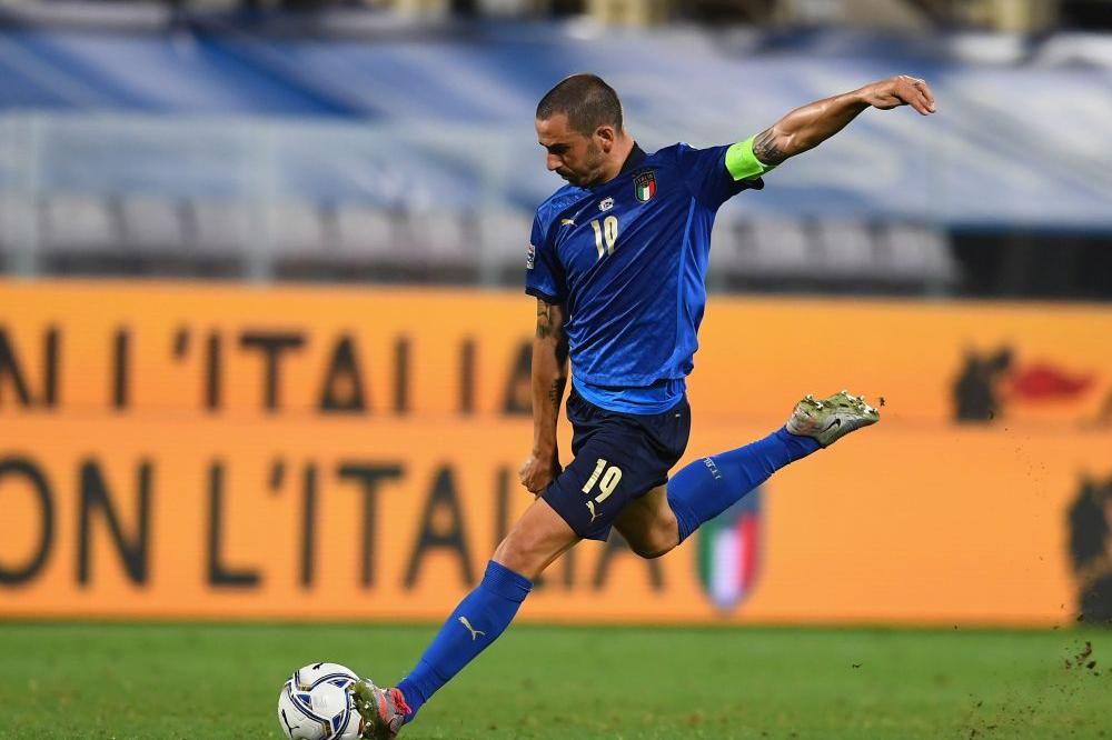 FLORENCE, ITALY - SEPTEMBER 04:  Leonardo Bonucci of Italy in action during the UEFA Nations League group stage match between Italy and Bosnia and Herzegovina at Artemio Franchi on September 4, 2020 in Florence, Italy.  (Photo by Claudio Villa/Getty Images) *** Local Caption *** Leonardo Bonucci