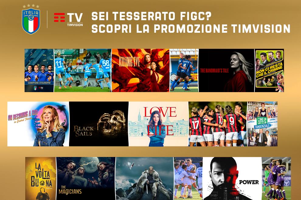 Da oggi TIMVISION offre sei mesi di promozione a tutti i tesserati FIGC
