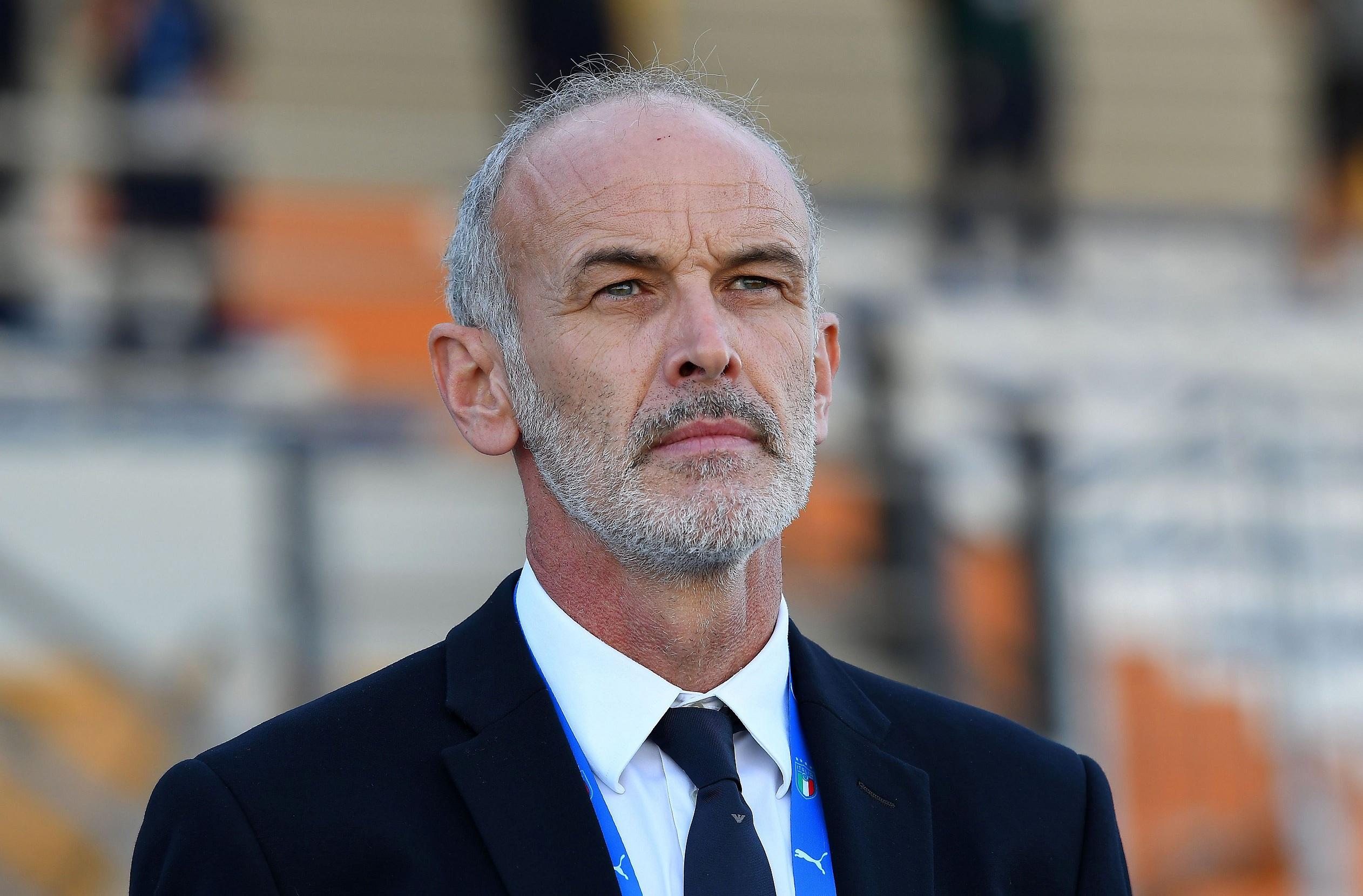 LIGNANO SABBIADORO, ITALY - SEPTEMBER 03: Paolo Nicolato head coach of Italy U21 looks on during the International Friendly match between Italy U21 and Slovenia U21 at Stadio Guido Teghil on September 03, 2020 in Lignano Sabbiadoro, Italy. (Photo by Alessandro Sabattini/Getty Images)