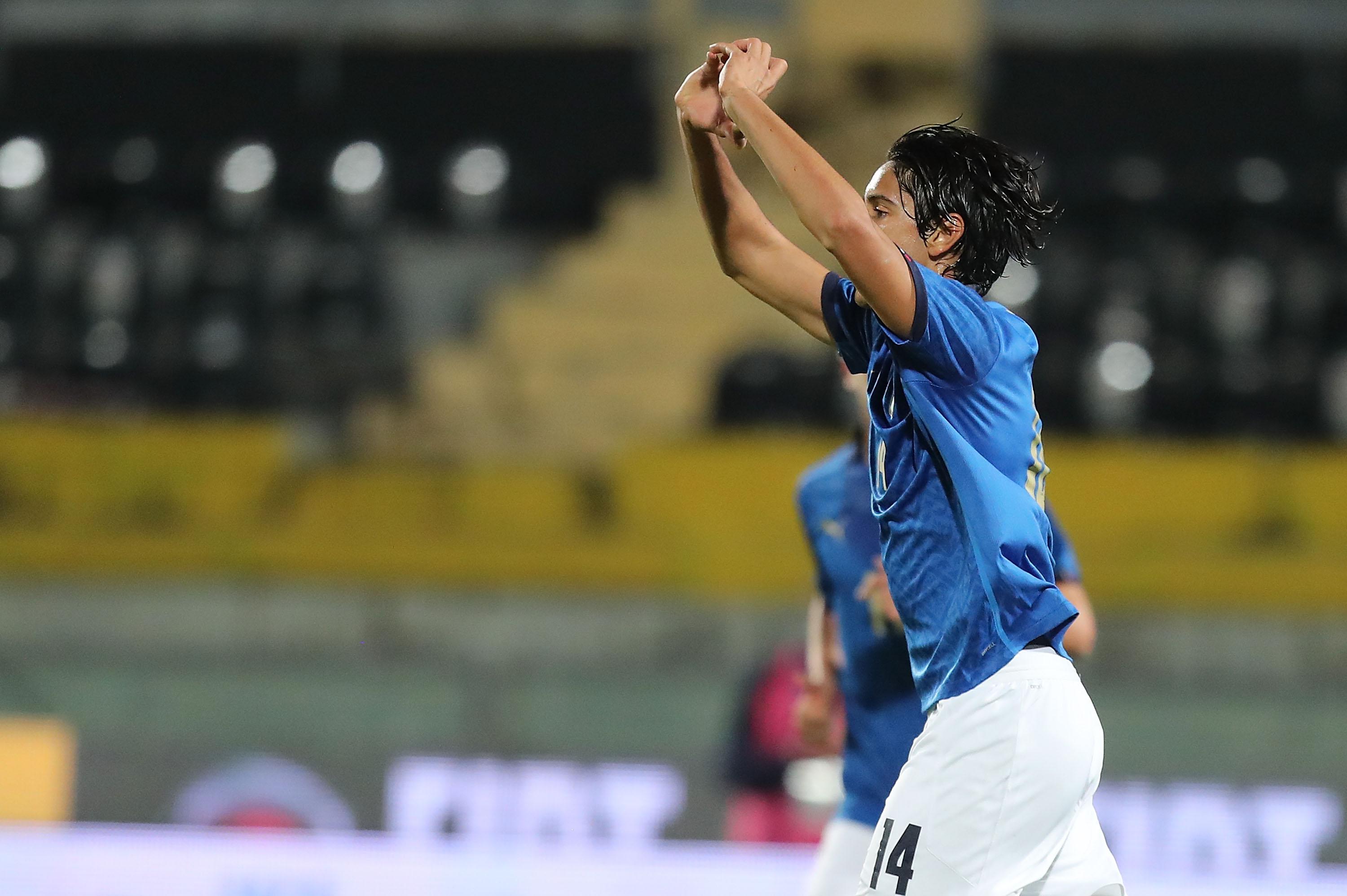 during the UEFA Euro Under 21 Qualifier match between Italy U21 and Sweden U21 at Arena Garibaldi on November 18, 2020 in Pisa, Italy.