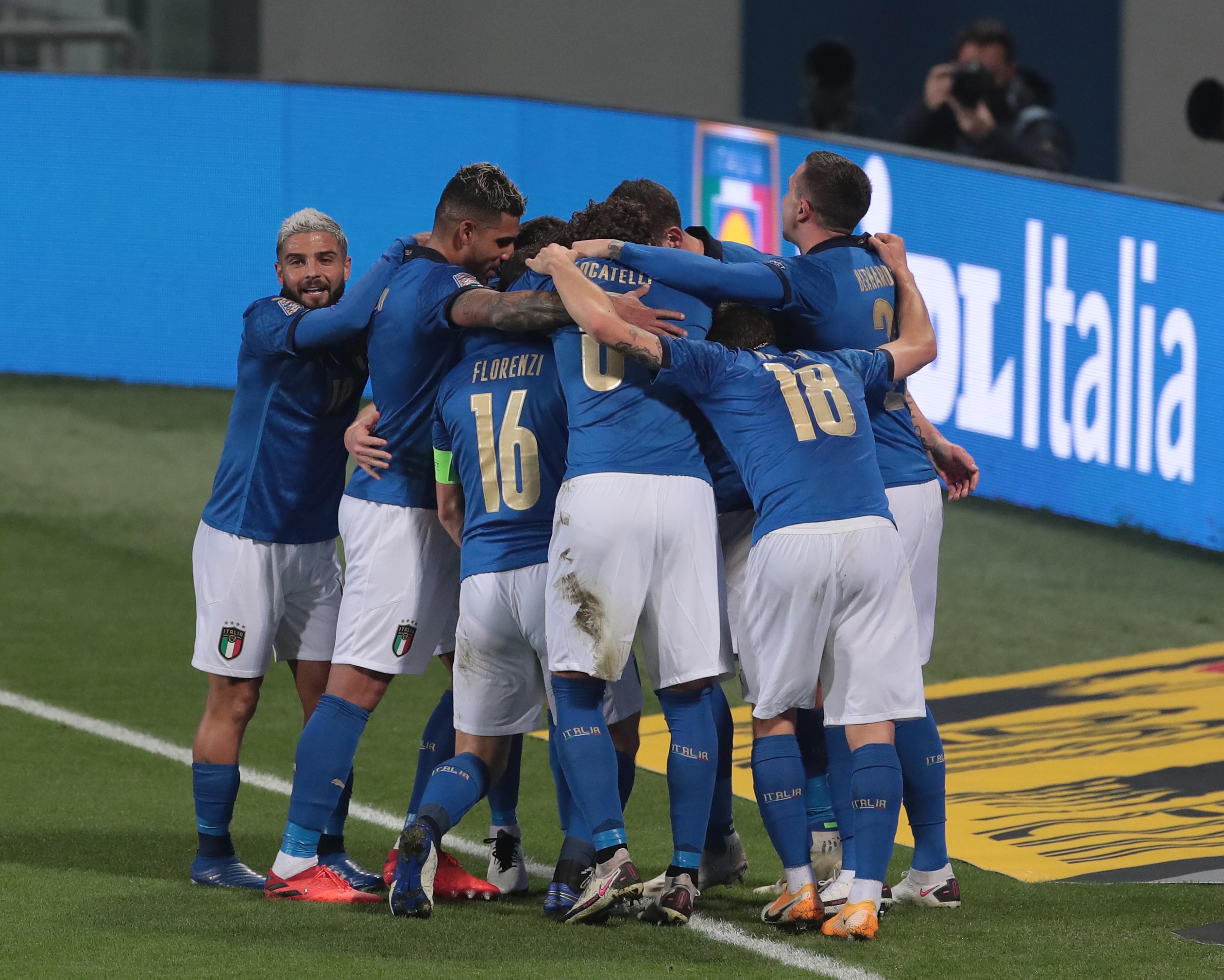 REGGIO NELL'EMILIA, ITALY - NOVEMBER 15: during the UEFA Nations League group stage match between Italy and Poland at Mapei Stadium - Citta' del Tricolore on November 15, 2020 in Reggio nell'Emilia, Italy. (Photo by Emilio Andreoli/Getty Images)