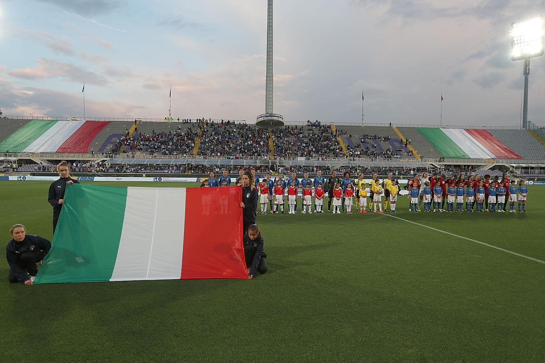 during the 2019 FIFA Women's World Cup Qualifier match between Italy and Portugal at Stadio Artemio Franchi on June 8, 2018 in Florence, Italy.