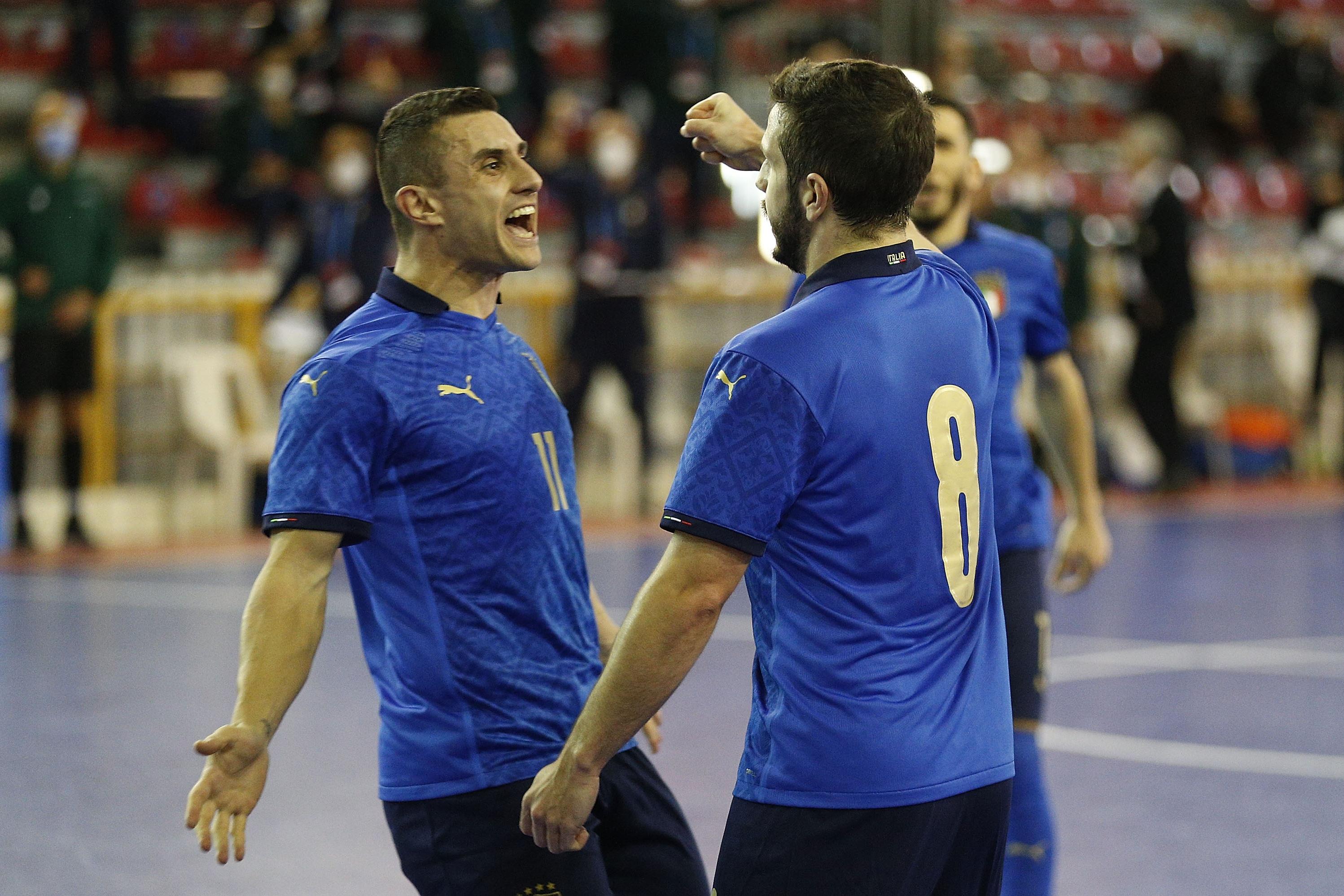 during the UEFA Futsal EURO 2022 Qualifier between Italy and Finland at Estraforum on February 2, 2021 in Prato, Italy.