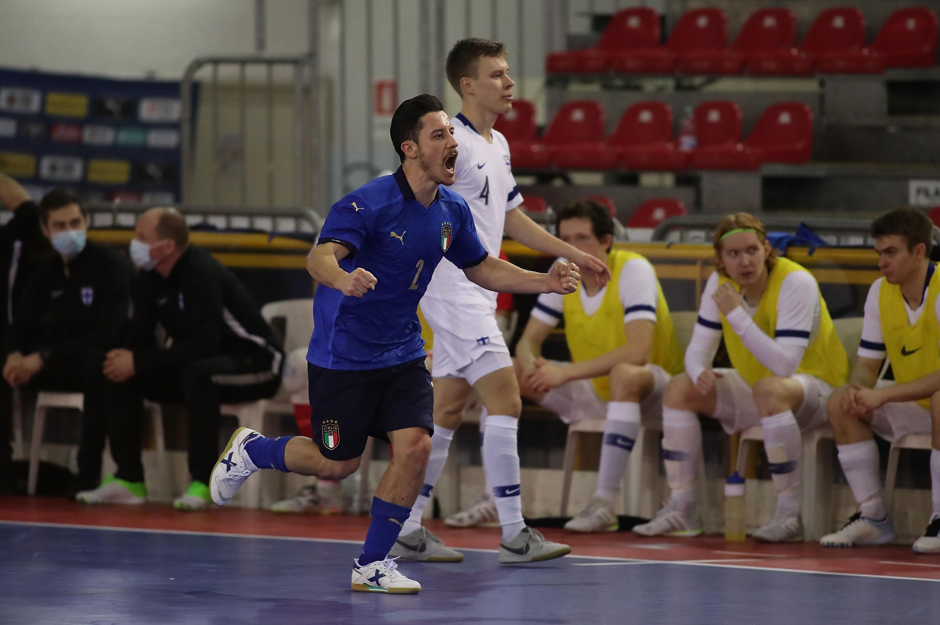 during the UEFA Futsal EURO 2022 Qualifier between Italy and Finland at Estraforum on February 2, 2021 in Prato, Italy.