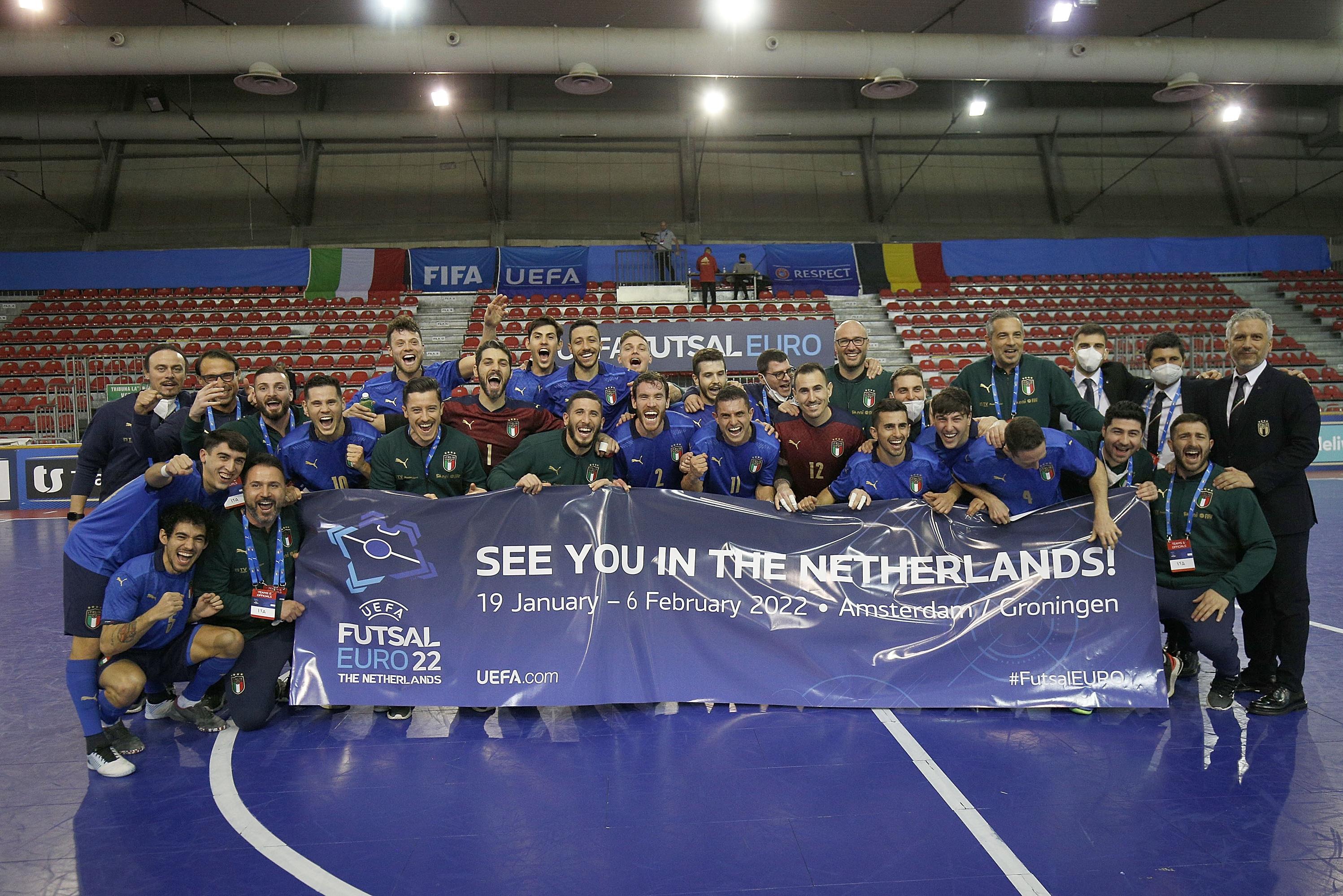 during the UEFA Futsal EURO 2022 Qualifier between Italy and Belgium at Estraforum on March 9, 2021 in Prato, Italy.
