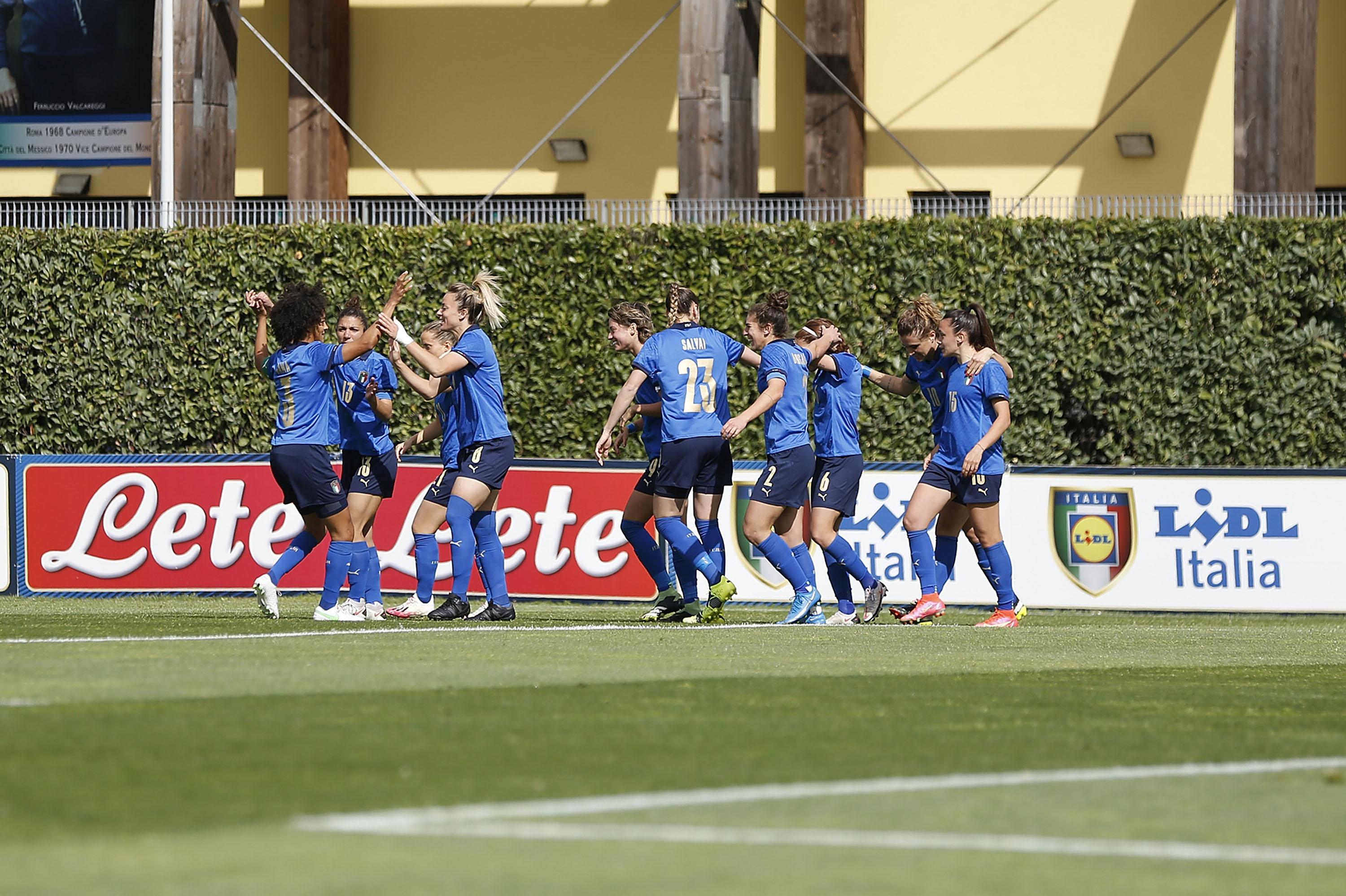 during the International Friendly Match between Italy Women and Iceland Women at Centro Tecnico Federale di Coverciano on April 13, 2021 in Florence, Italy.